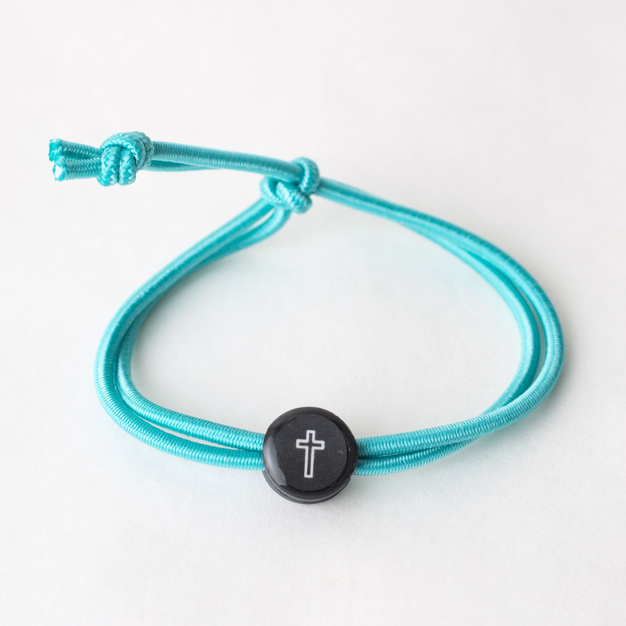 Daily Tap for Bible Verse Beacon Bracelet - Cross - Stretch Cord
