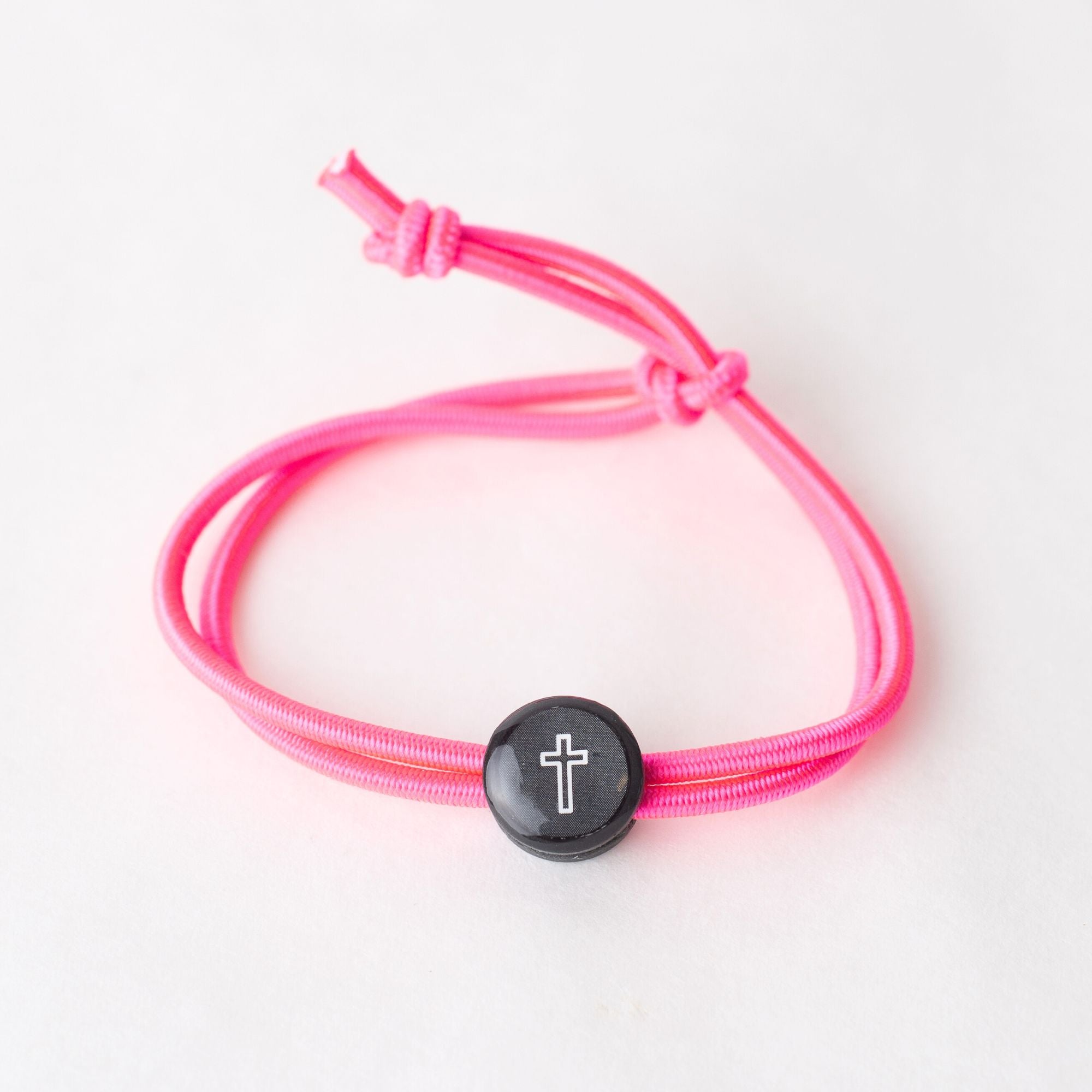 Daily Tap for Bible Verse Beacon Bracelet - Cross - Stretch Cord