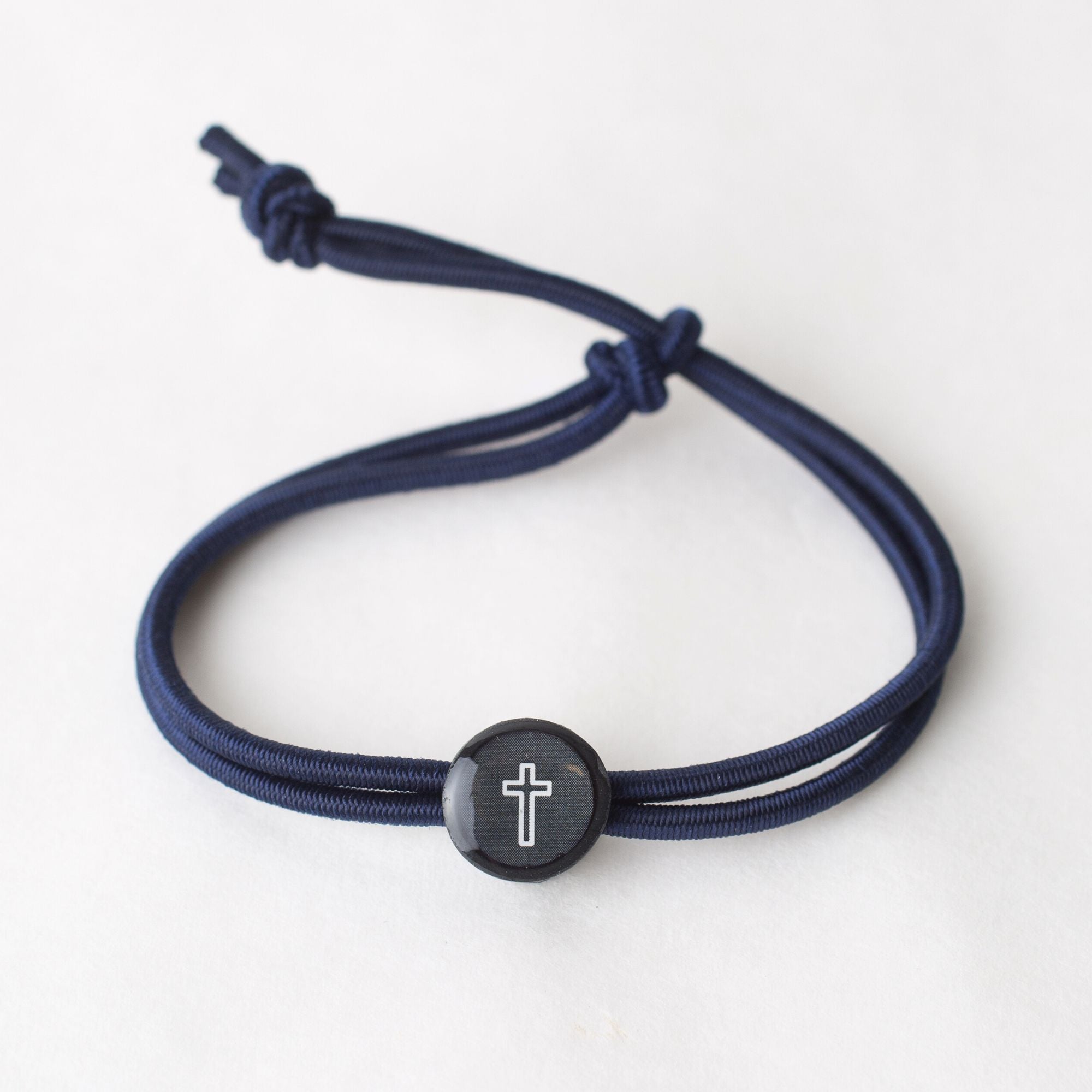 Daily Tap for Bible Verse Beacon Bracelet - Cross - Stretch Cord