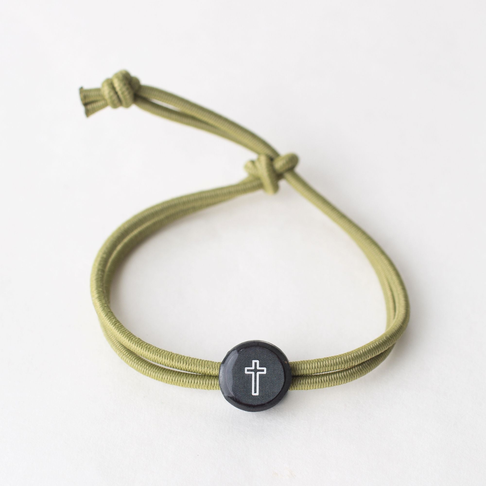 Daily Tap for Bible Verse Beacon Bracelet - Cross - Stretch Cord