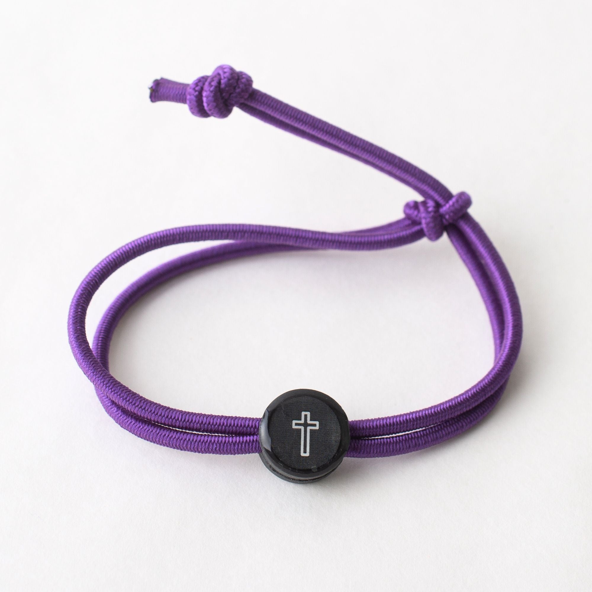 Daily Tap for Bible Verse Beacon Bracelet - Cross - Stretch Cord