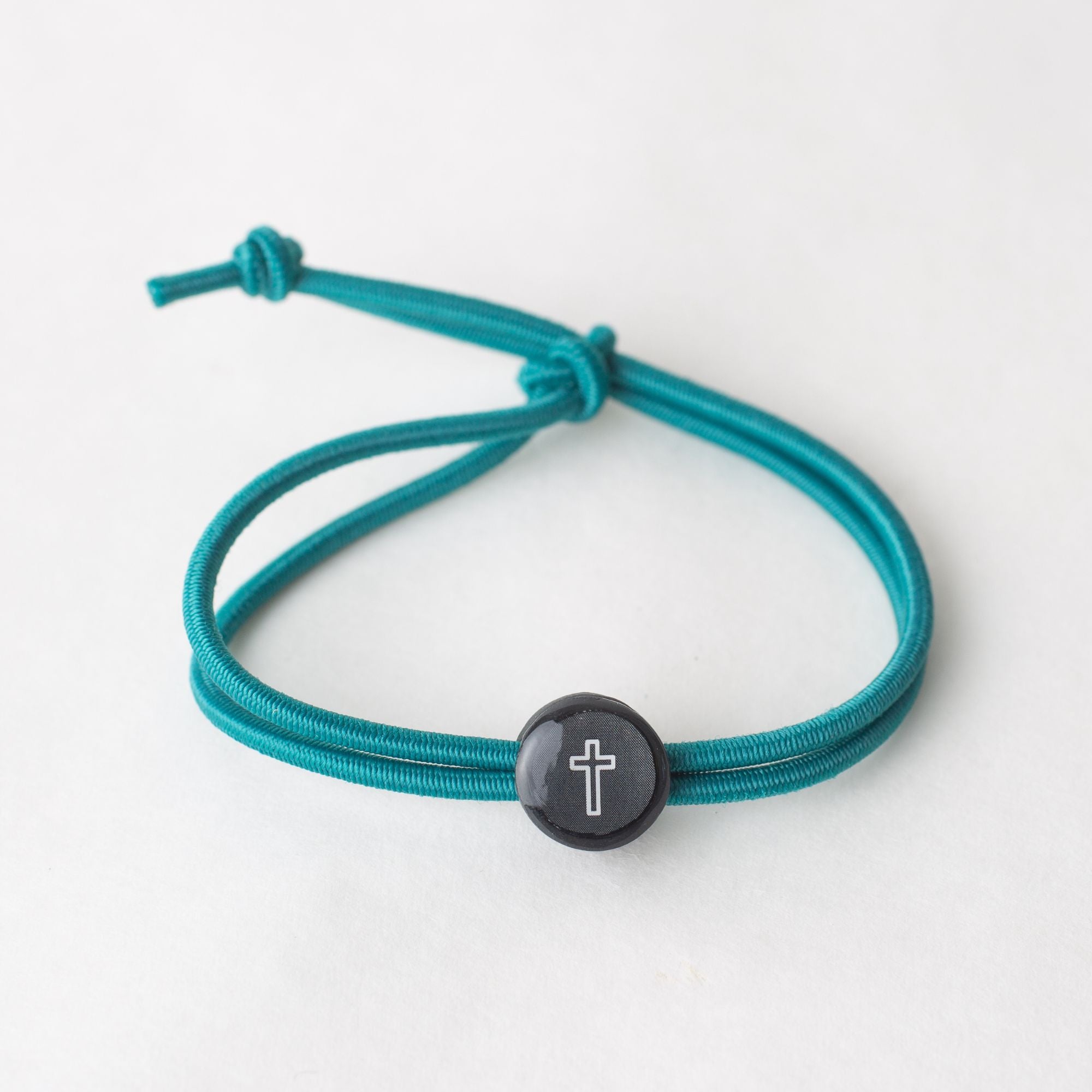 Daily Tap for Bible Verse Beacon Bracelet - Cross - Stretch Cord