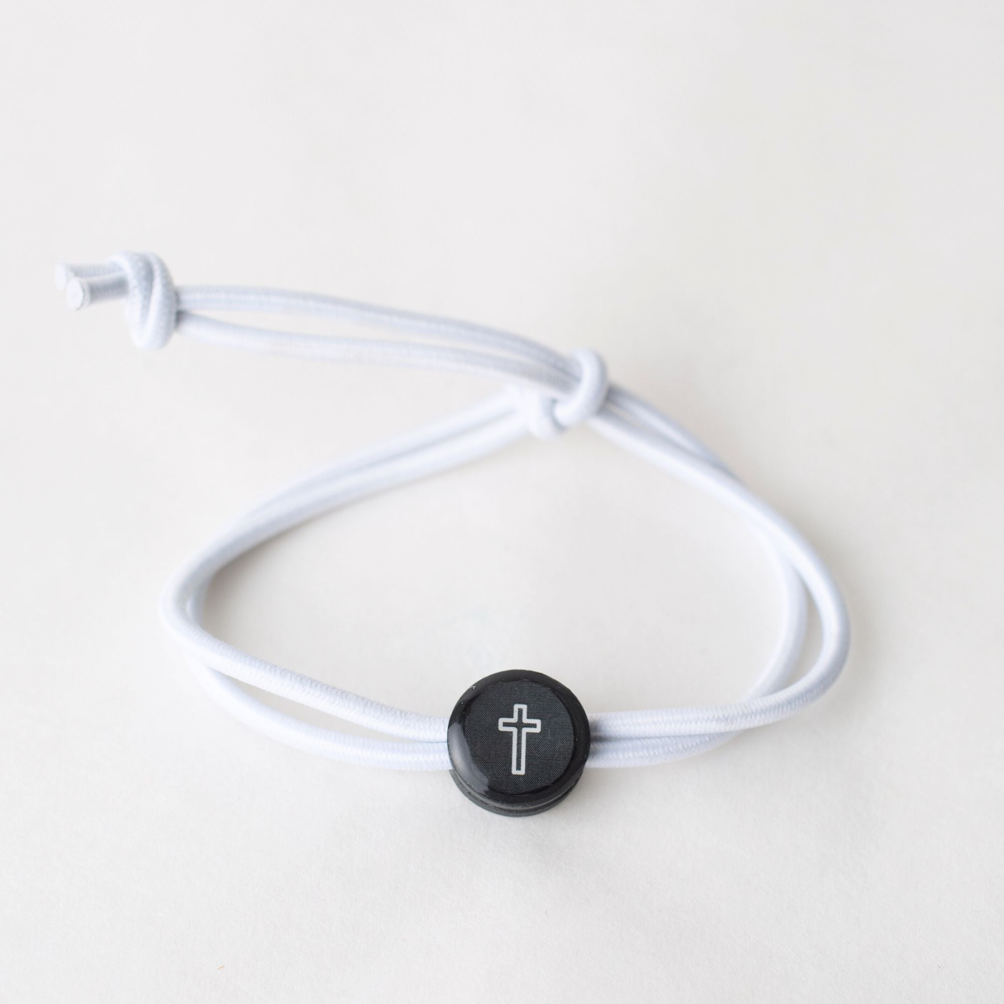 Daily Tap for Bible Verse Beacon Bracelet - Cross - Stretch Cord