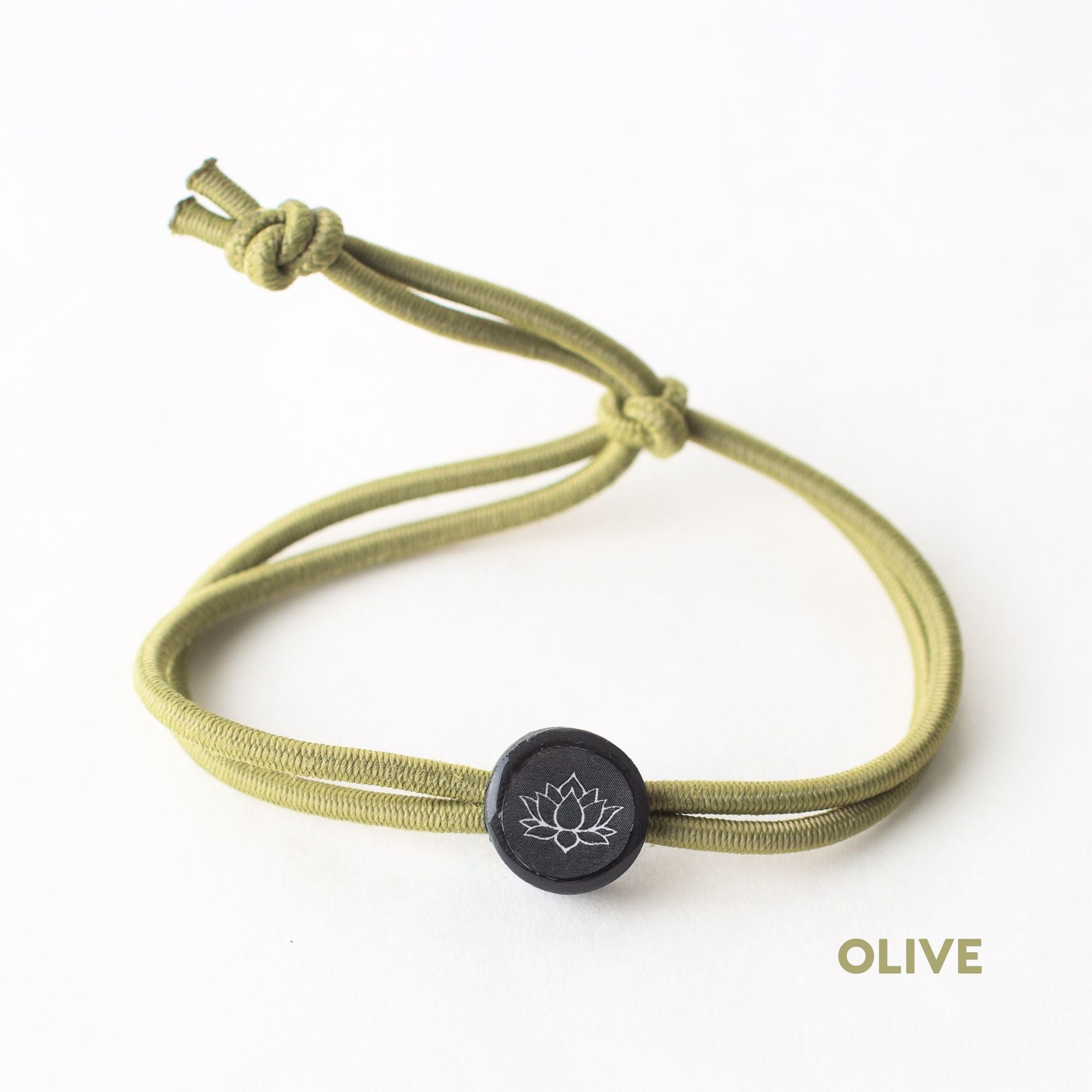 Daily Tap for Inspiration Beacon Bracelet - Lotus Flower - Stretch Cord