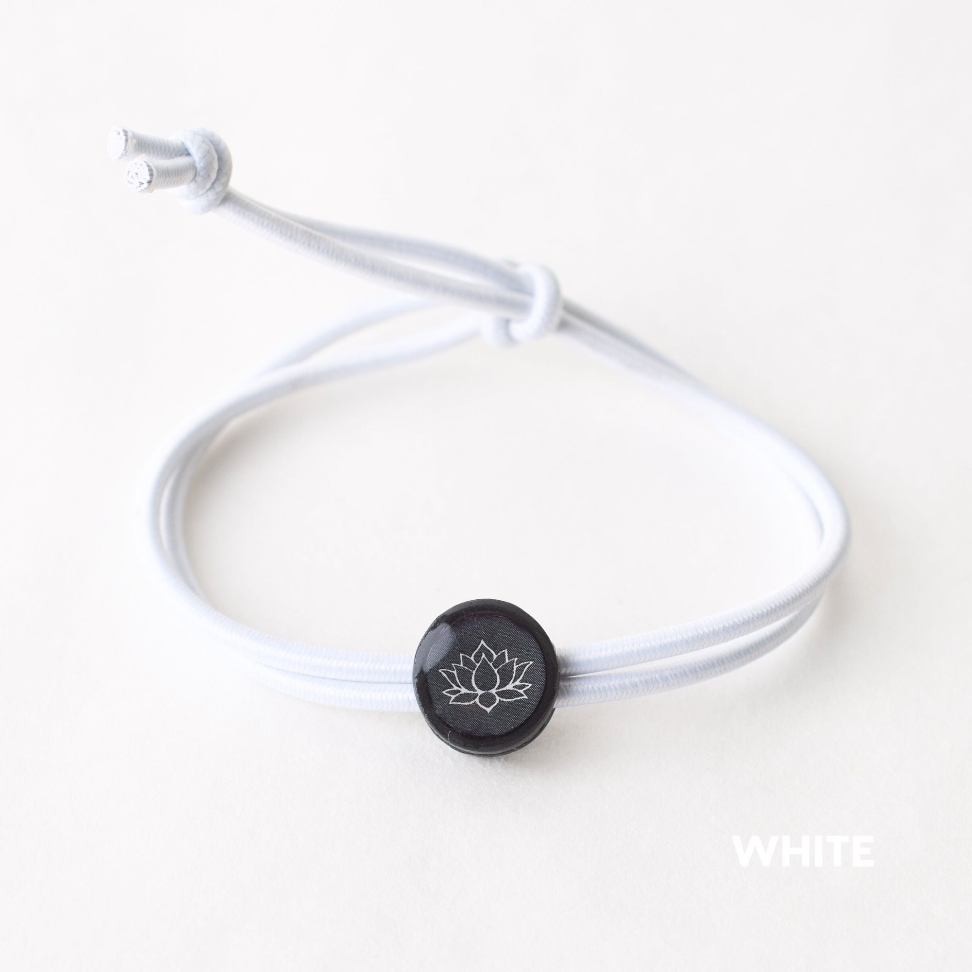 Daily Tap for Inspiration Beacon Bracelet - Lotus Flower - Stretch Cord