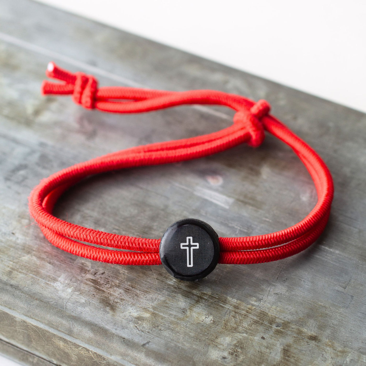 Daily Tap for Bible Verse Beacon Bracelet - Cross - Stretch Cord
