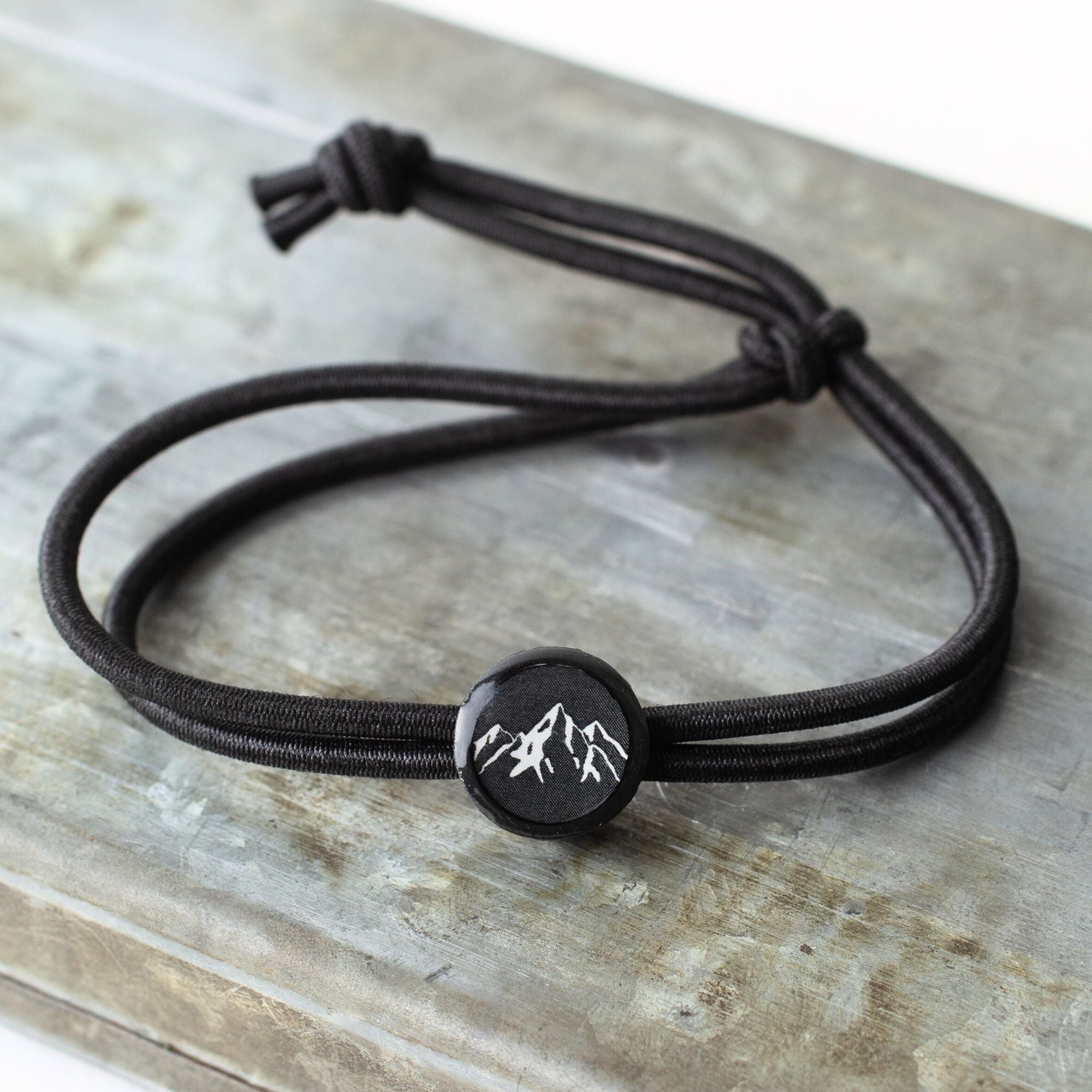 Daily Tap for Inspiration Beacon Bracelet - Mountains - Stretch Cord