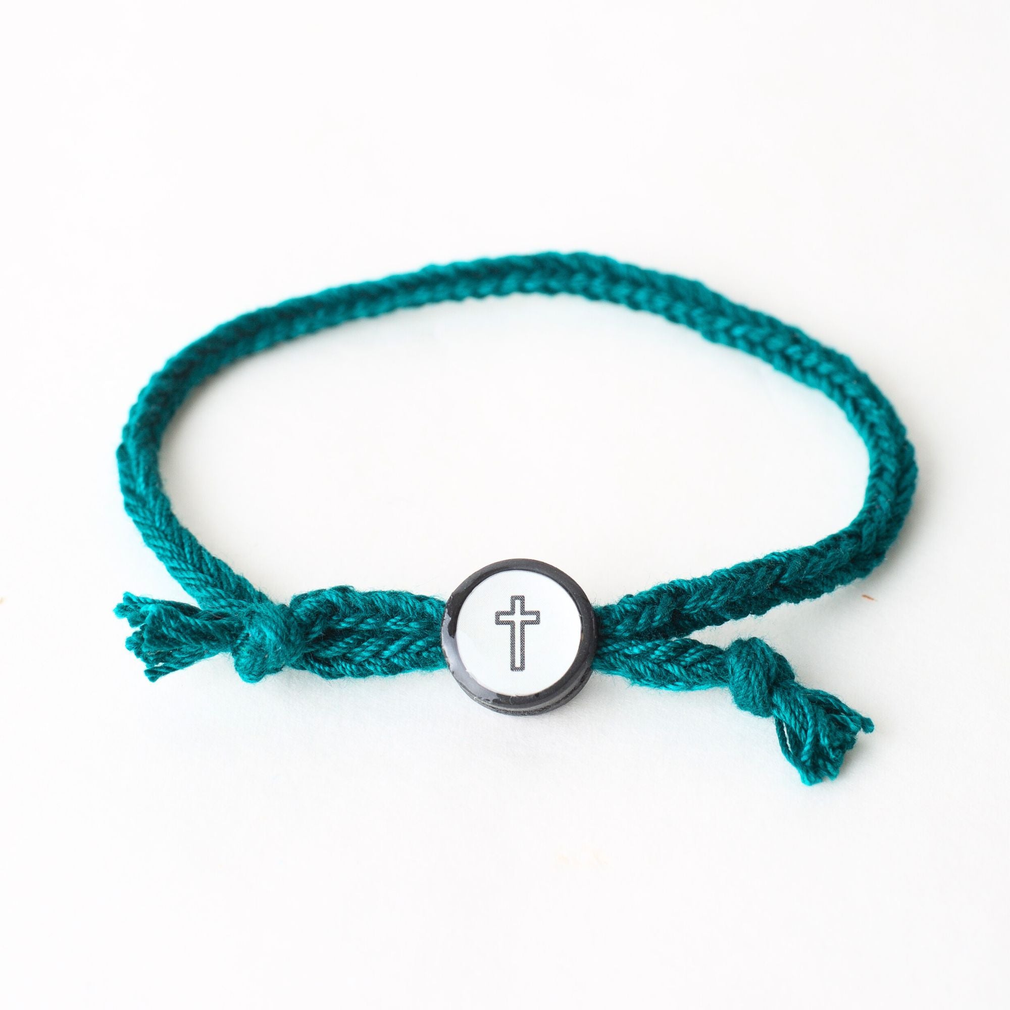 Daily Tap for Bible Verse Beacon Bracelet - Cross - Woven Cord