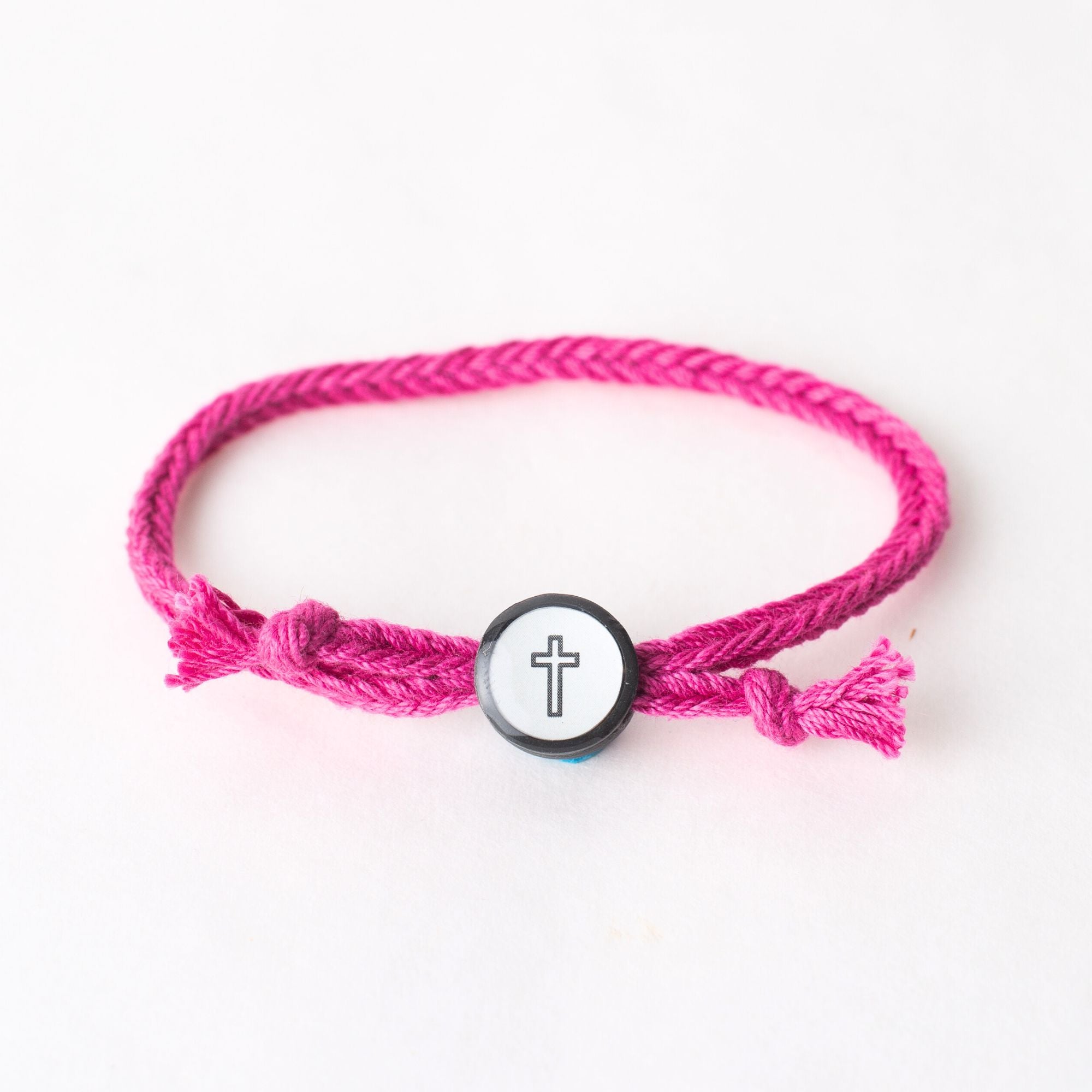 Daily Tap for Bible Verse Beacon Bracelet - Cross - Woven Cord