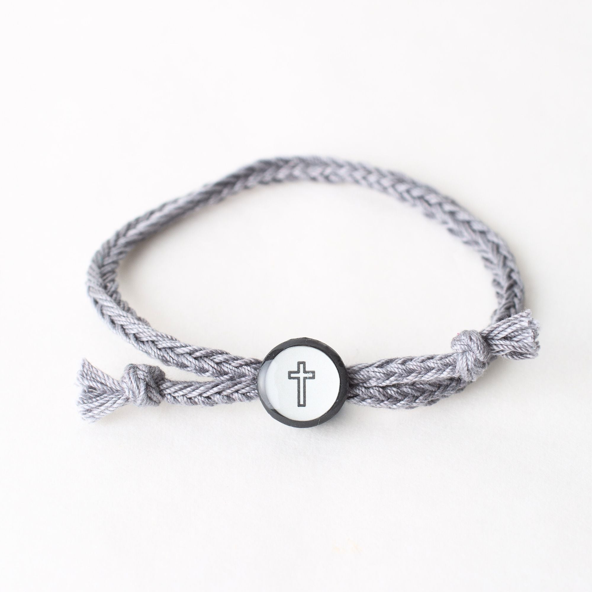 Daily Tap for Bible Verse Beacon Bracelet - Cross - Woven Cord