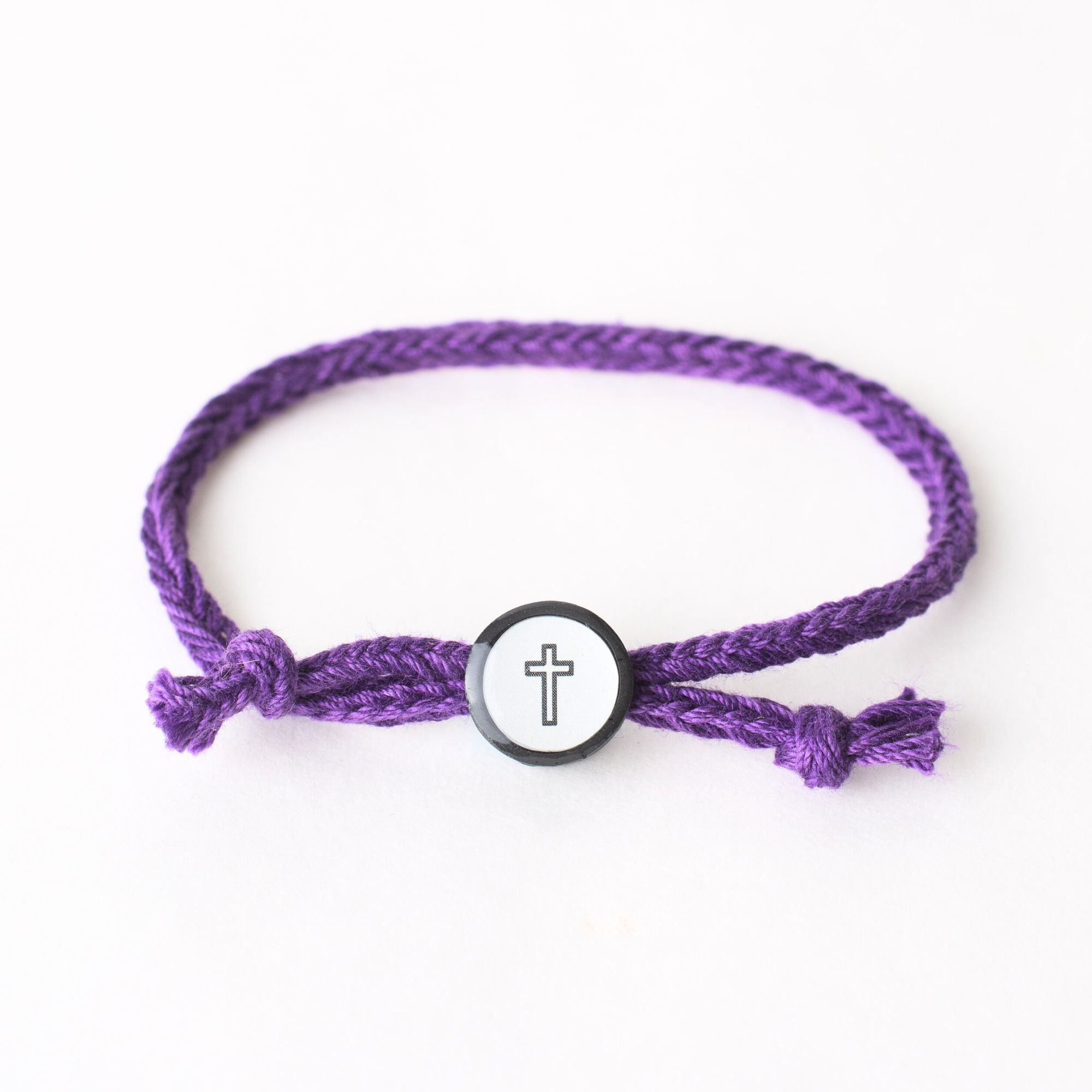 Daily Tap for Bible Verse Beacon Bracelet - Cross - Woven Cord
