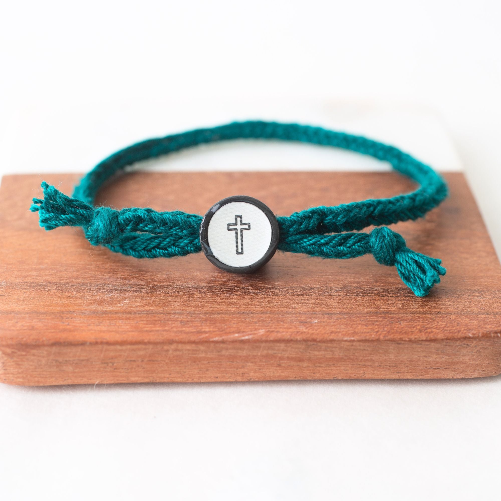 Daily Tap for Bible Verse Beacon Bracelet - Cross - Woven Cord