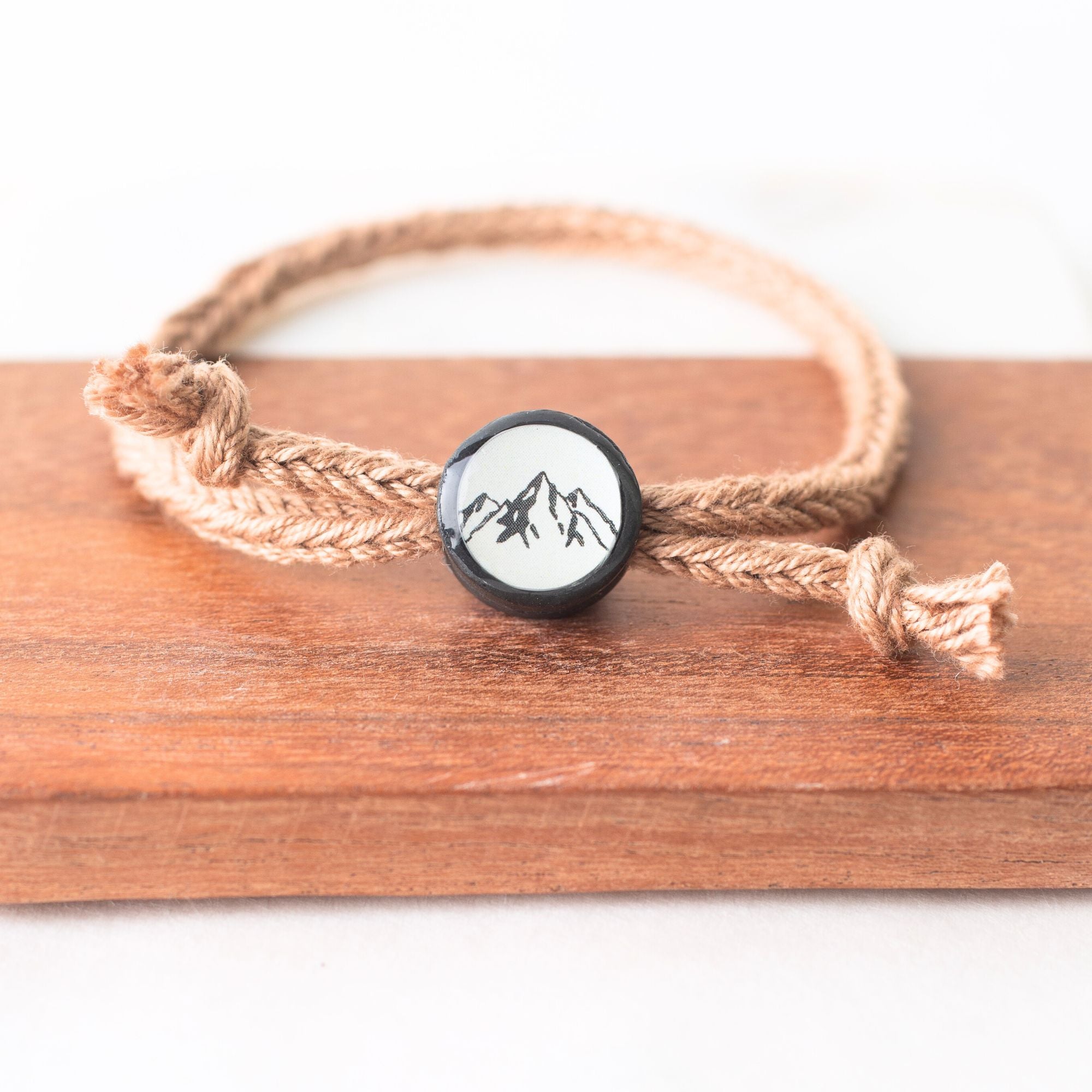 Daily Tap for Inspiration Beacon Bracelet - Mountains - Woven Cord