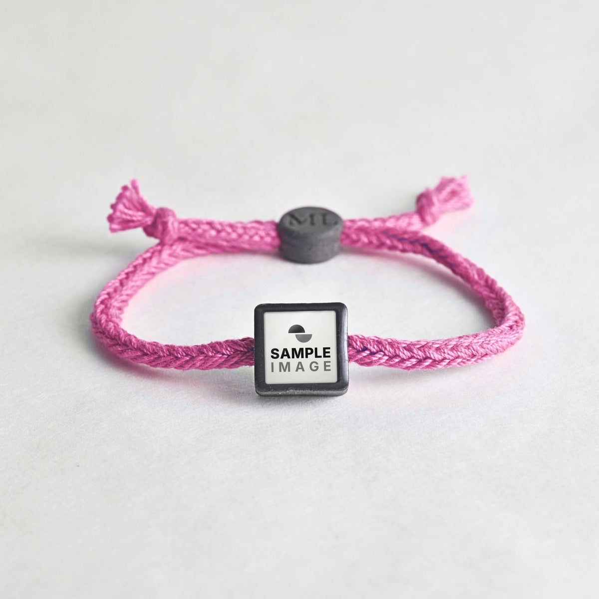 Tap-to-Phone Bracelets on Bold Weave - Charcoal Clay Square