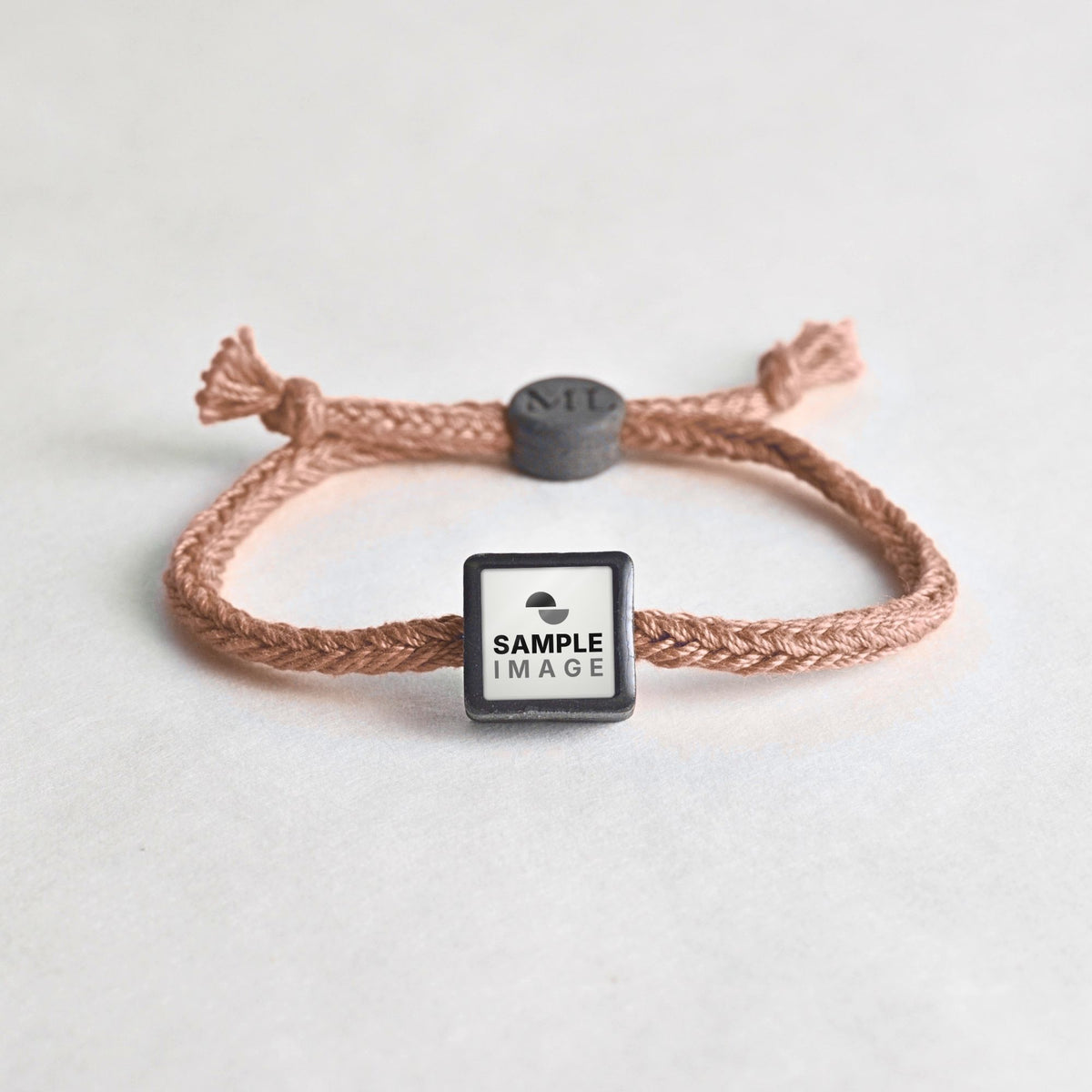 Tap-to-Phone Bracelets on Bold Weave - Charcoal Clay Square