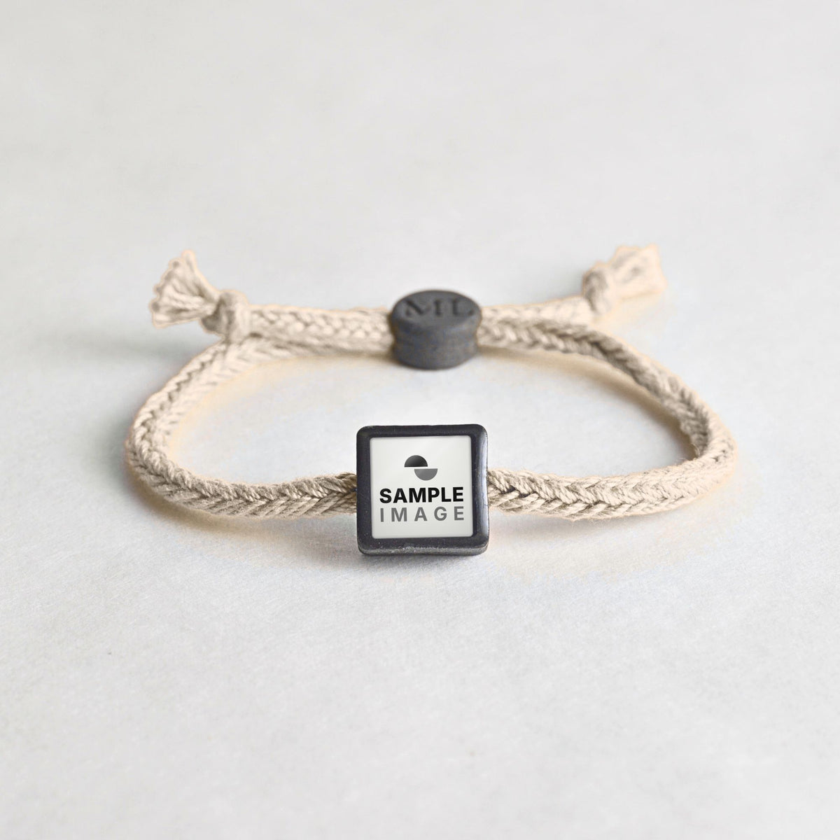 Tap-to-Phone Bracelets on Bold Weave - Charcoal Clay Square