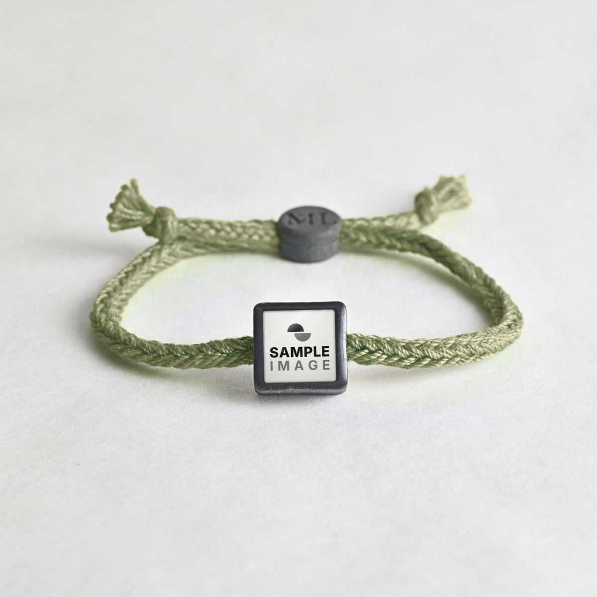 Tap-to-Phone Bracelets on Bold Weave - Charcoal Clay Square