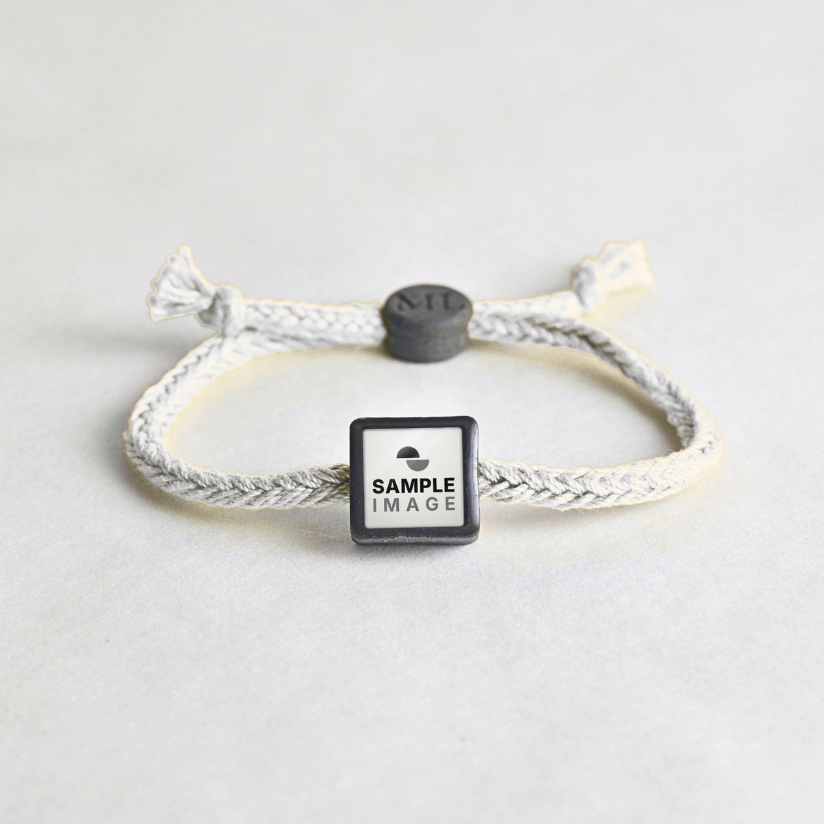 Tap-to-Phone Bracelets on Bold Weave - Charcoal Clay Square