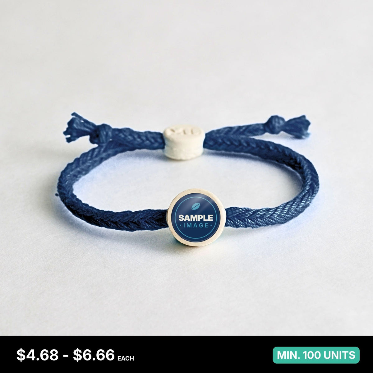 Tap-to-Phone Bracelets on Bold Weave - Cream Clay Circle