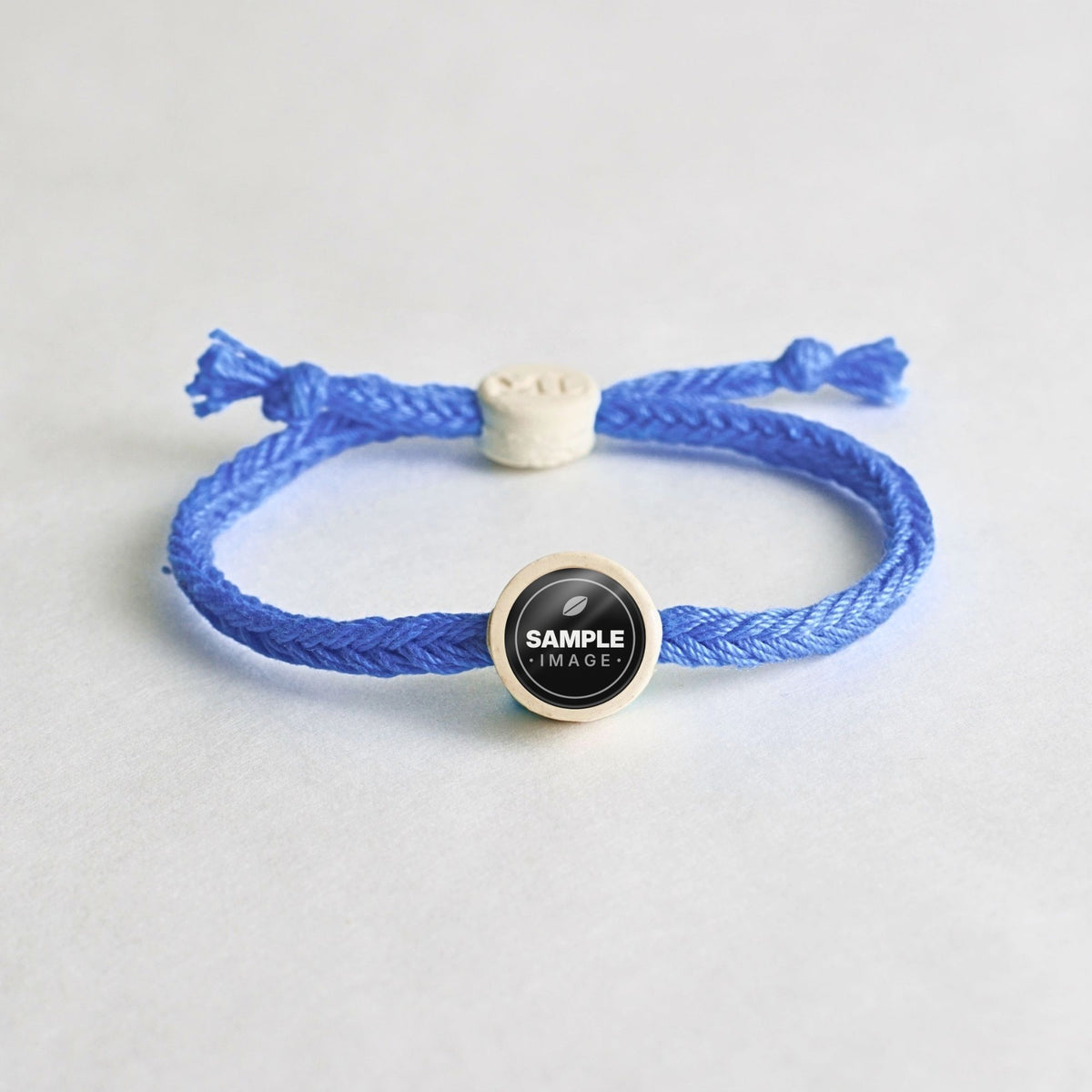 Tap-to-Phone Bracelets on Bold Weave - Cream Clay Circle