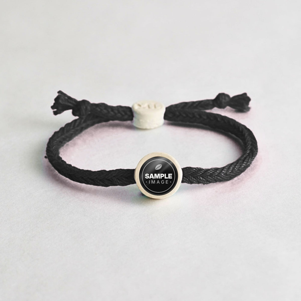 Tap-to-Phone Bracelets on Bold Weave - Cream Clay Circle