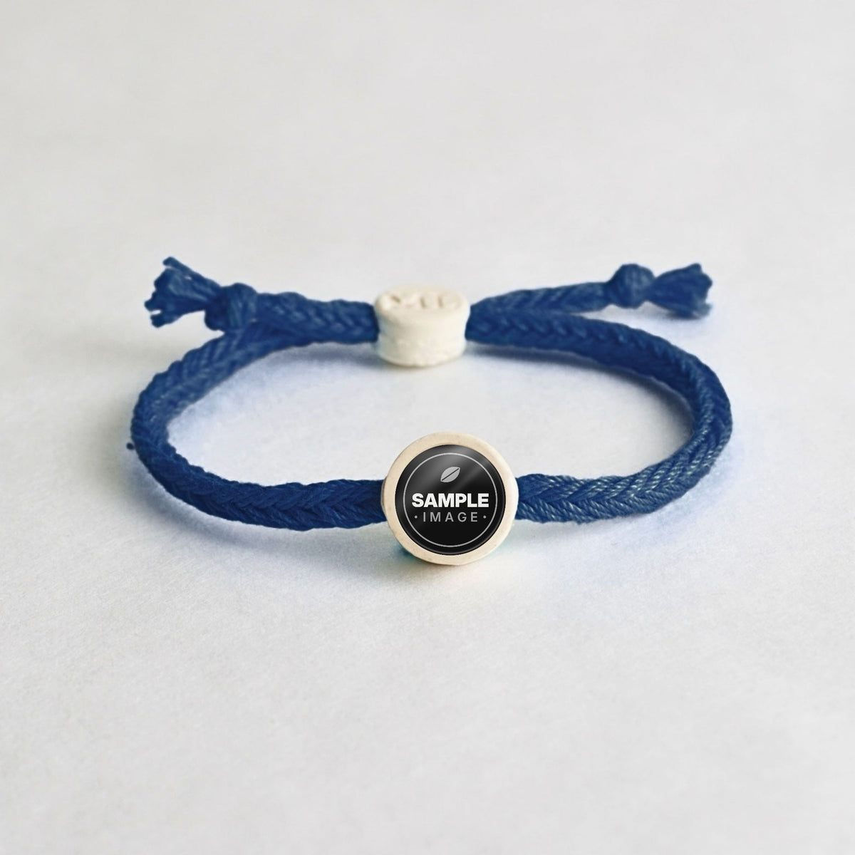 Tap-to-Phone Bracelets on Bold Weave - Cream Clay Circle