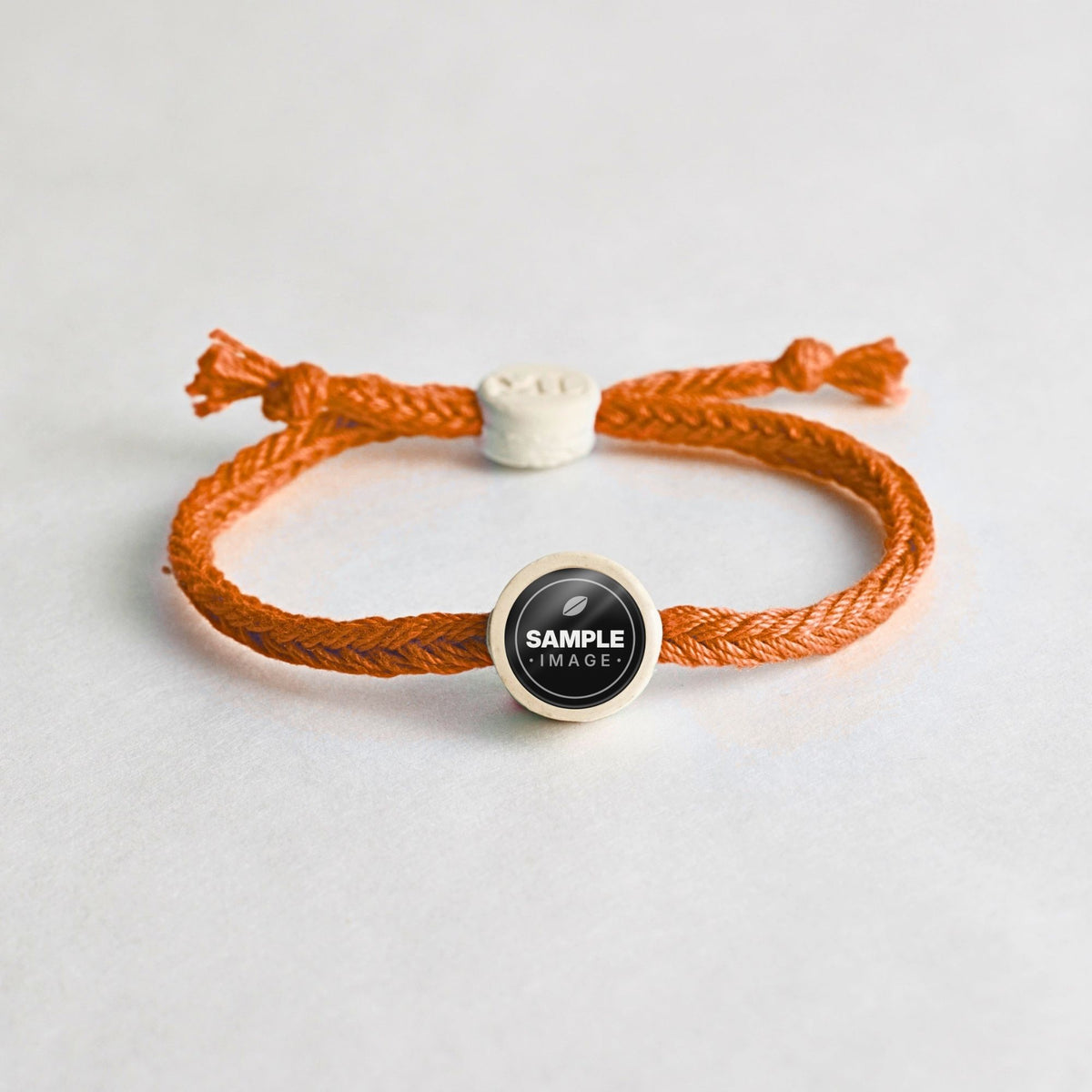Tap-to-Phone Bracelets on Bold Weave - Cream Clay Circle