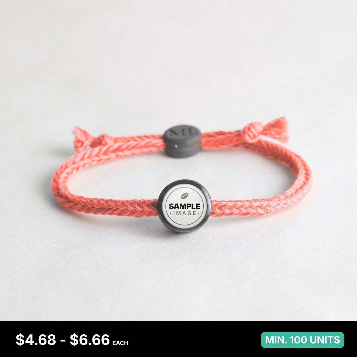 Tap-to-Phone Bracelets on Bold Weave - Clay Charcoal Circle