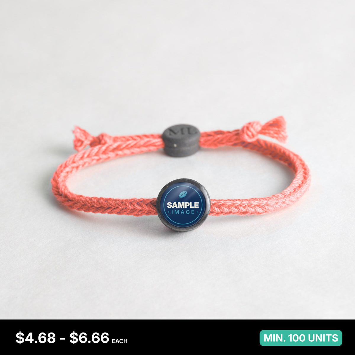 Tap-to-Phone Bracelets on Bold Weave - Charcoal Clay Circle