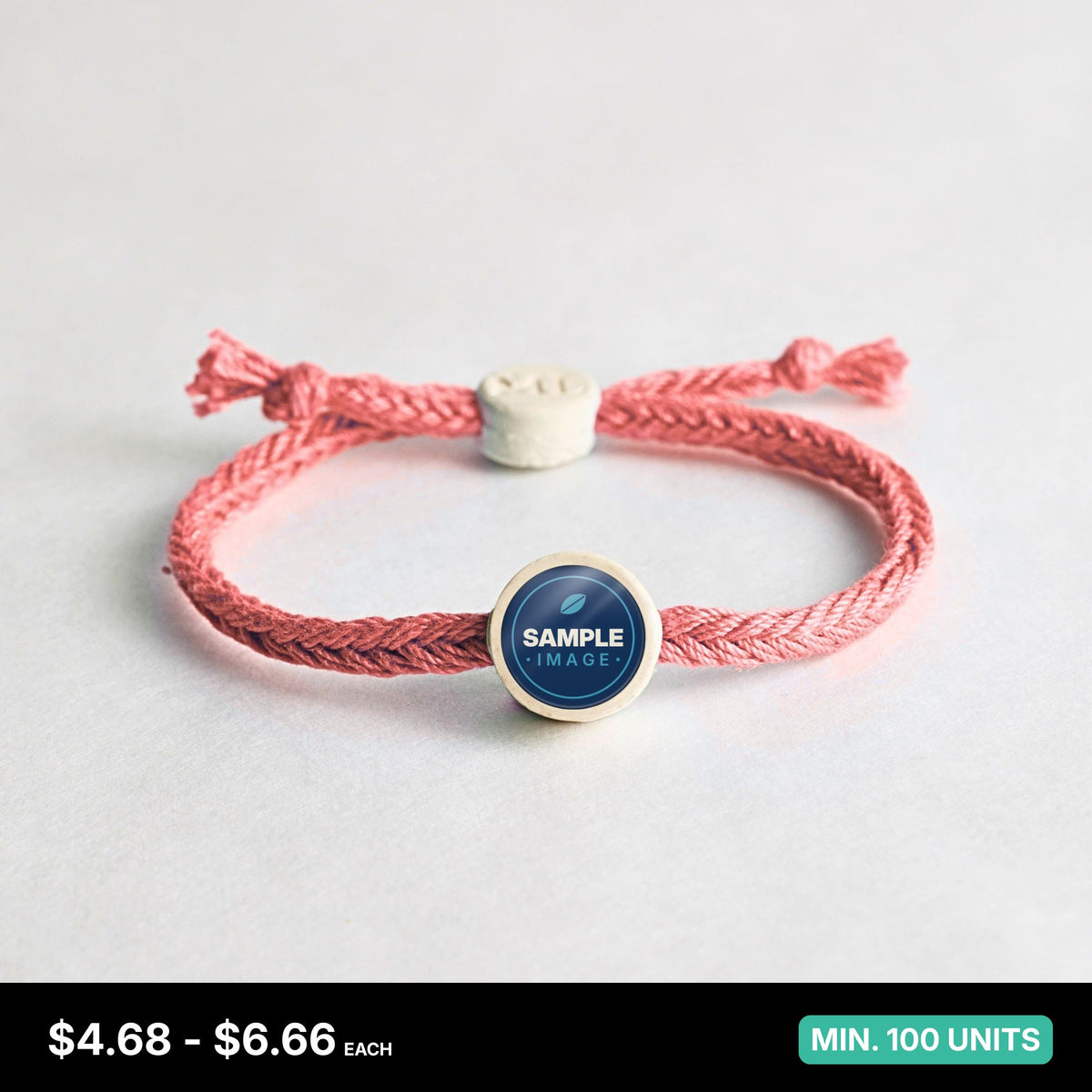 Tap-to-Phone Bracelets on Bold Weave - Cream Clay Circle