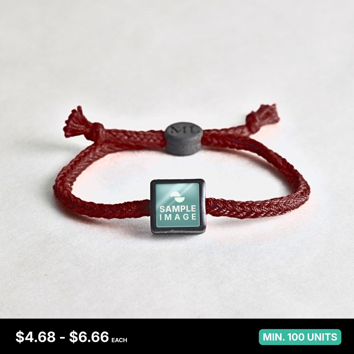 Tap-to-Phone Bracelets on Bold Weave - Charcoal Clay Square