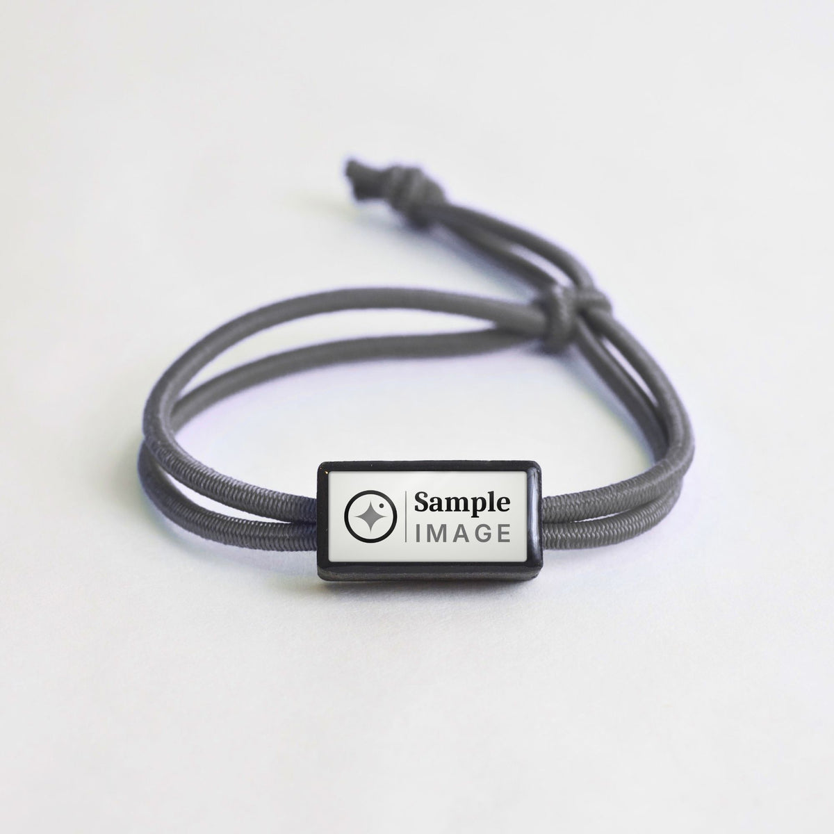 Tap-to-Phone Bracelets on Active Bungee - Charcoal Clay Rectangle