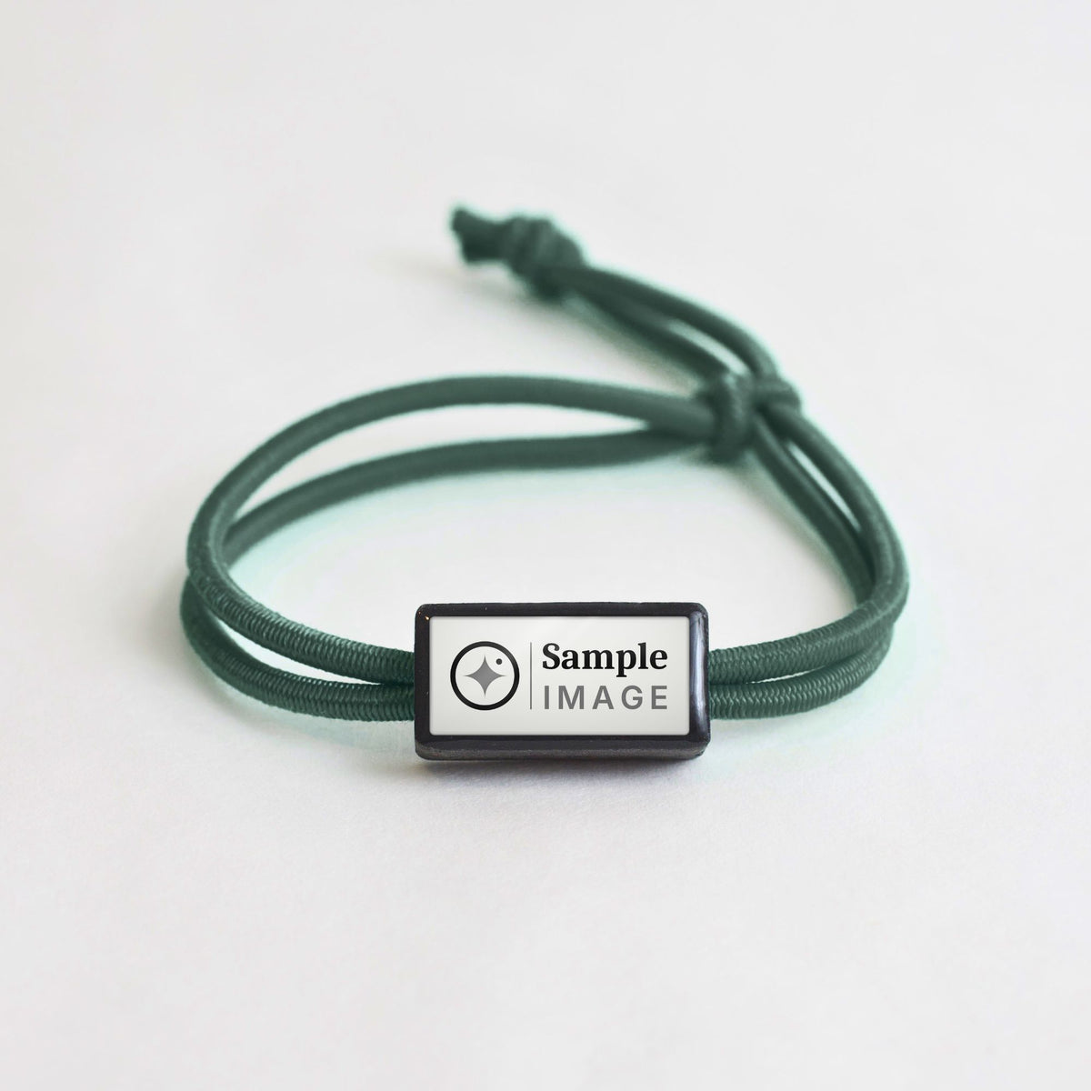 Tap-to-Phone Bracelets on Active Bungee - Charcoal Clay Rectangle