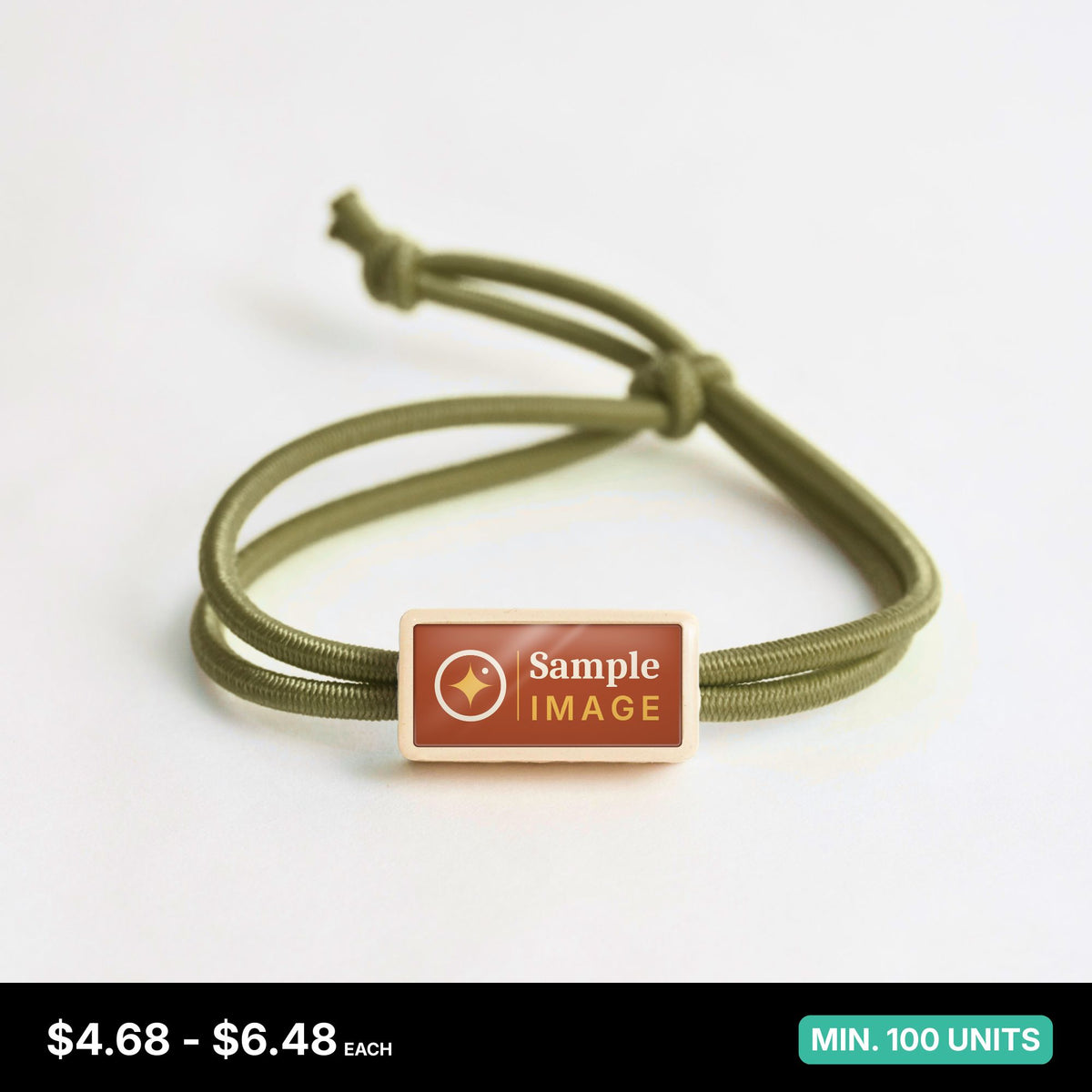 Tap-to-Phone Bracelets on Active Bungee - Cream Clay Rectangle