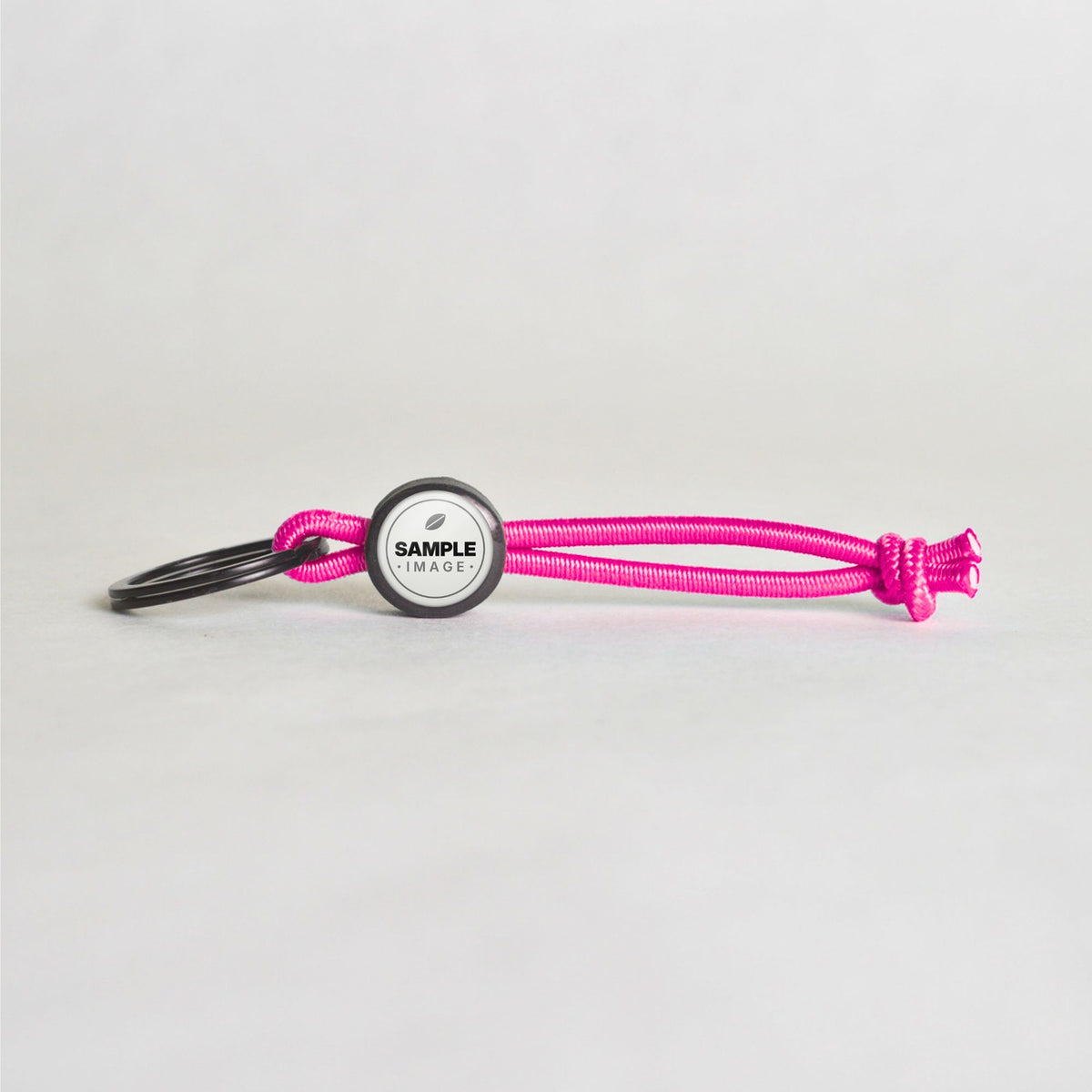 Tap-to-Phone Keychains on Active Bungee - Charcoal Clay Circle