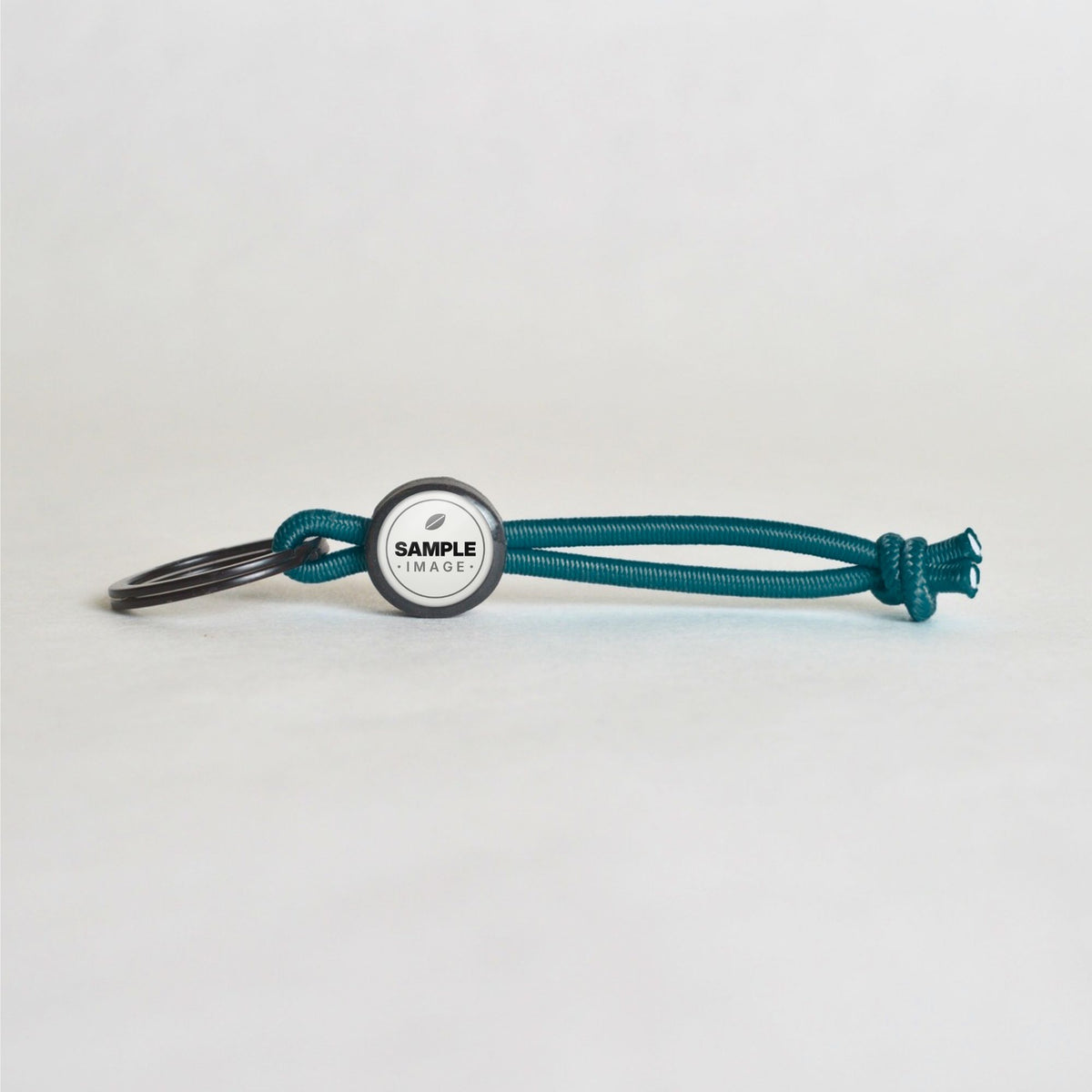 Tap-to-Phone Keychains on Active Bungee - Charcoal Clay Circle