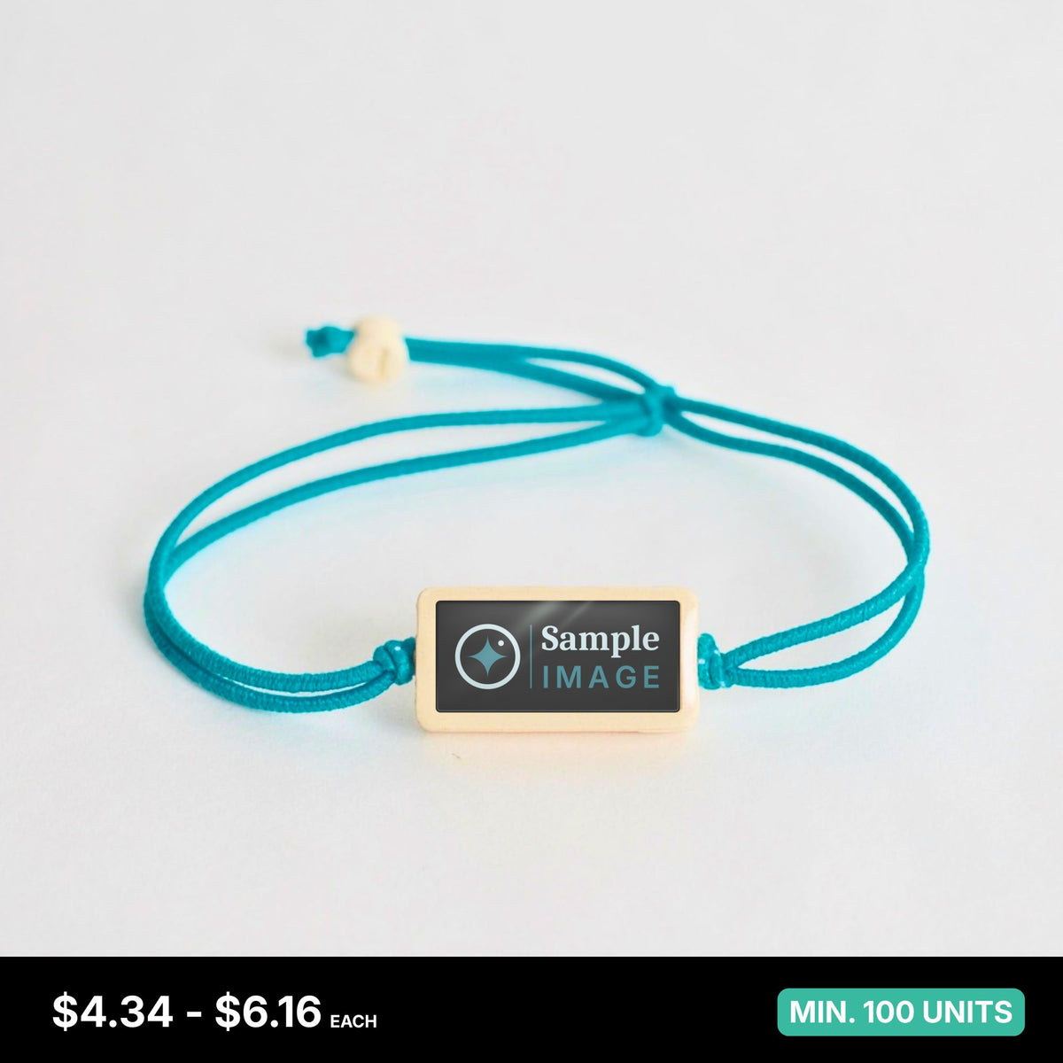 Tap-to-Phone Bracelets on Lite Bungee - Cream Clay Rectangle