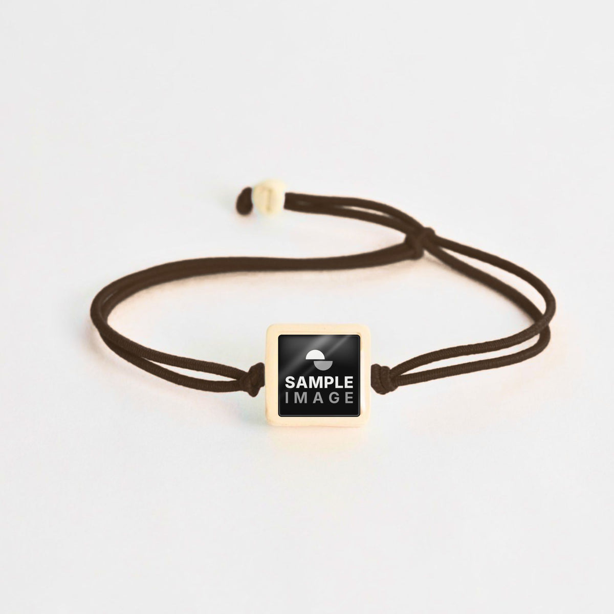 Tap-to-Phone Bracelets on Lite Bungee - Cream Clay Square