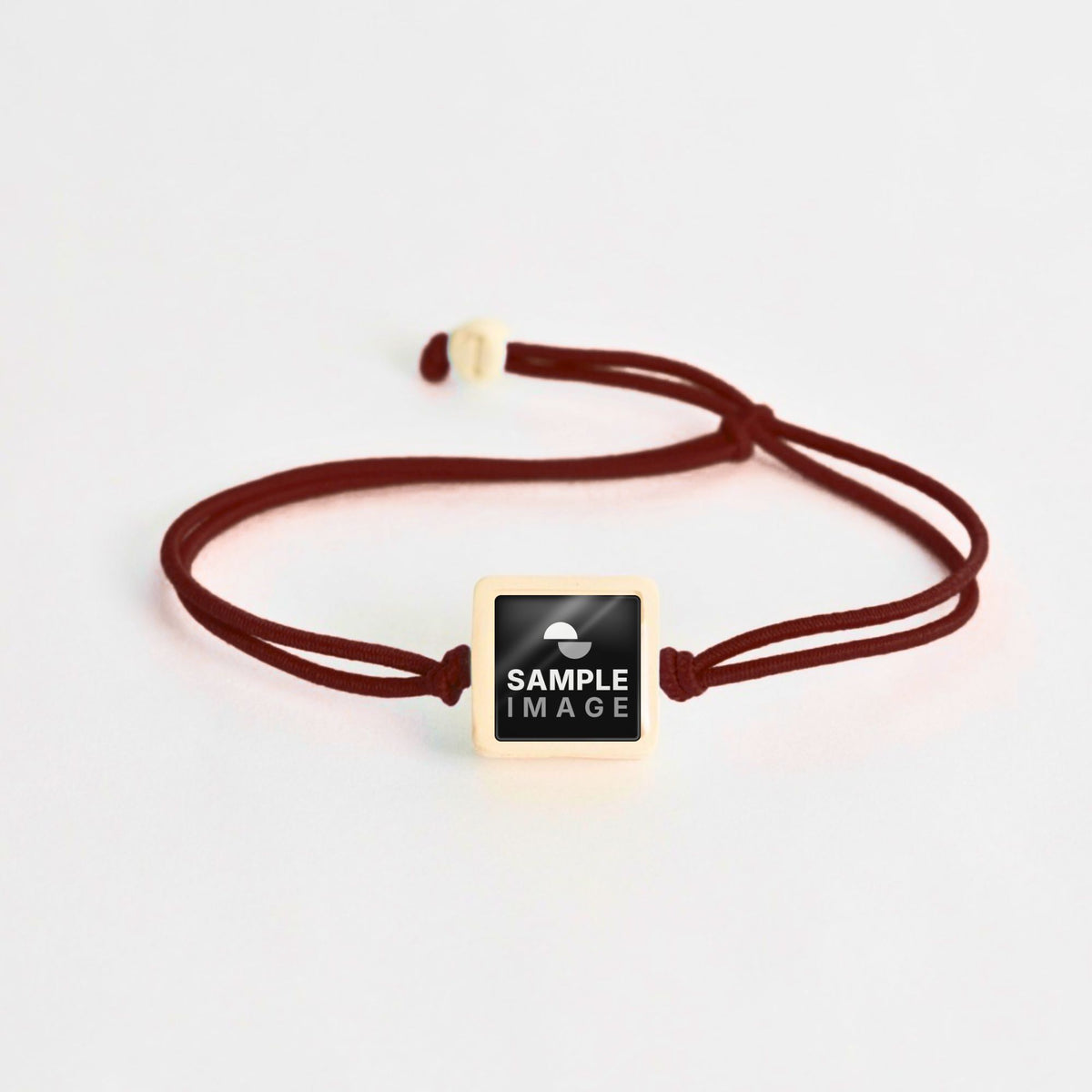Tap-to-Phone Bracelets on Lite Bungee - Cream Clay Square