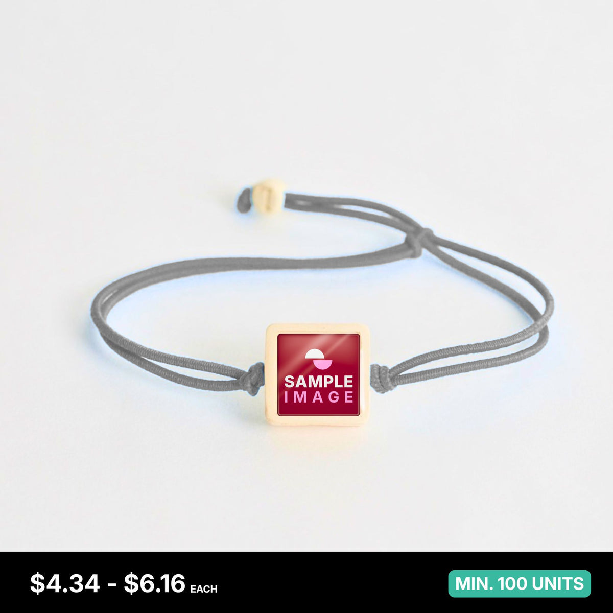 Tap-to-Phone Bracelets on Lite Bungee - Cream Clay Square