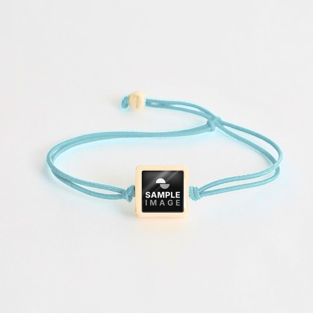 Tap-to-Phone Bracelets on Lite Bungee - Cream Clay Square