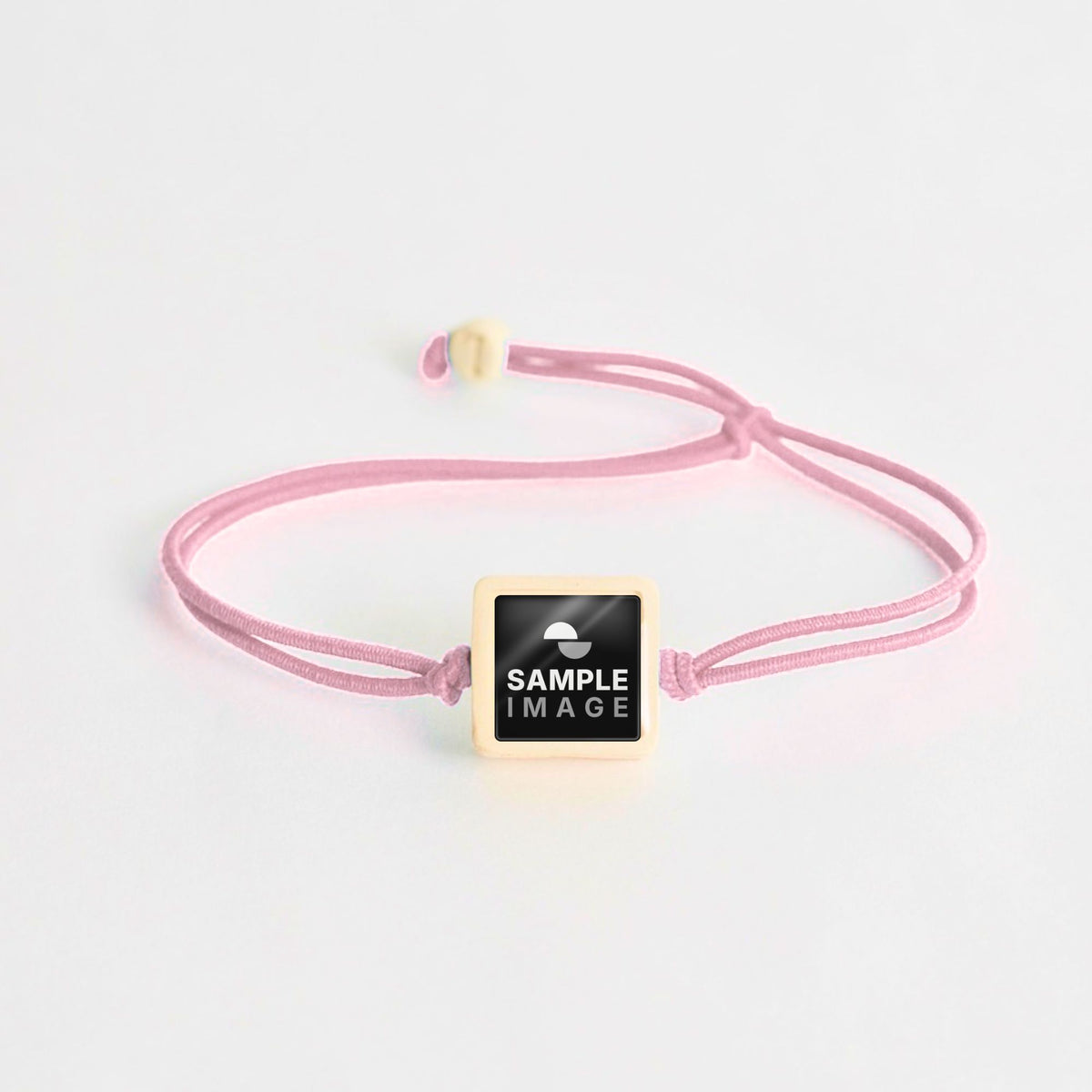 Tap-to-Phone Bracelets on Lite Bungee - Cream Clay Square