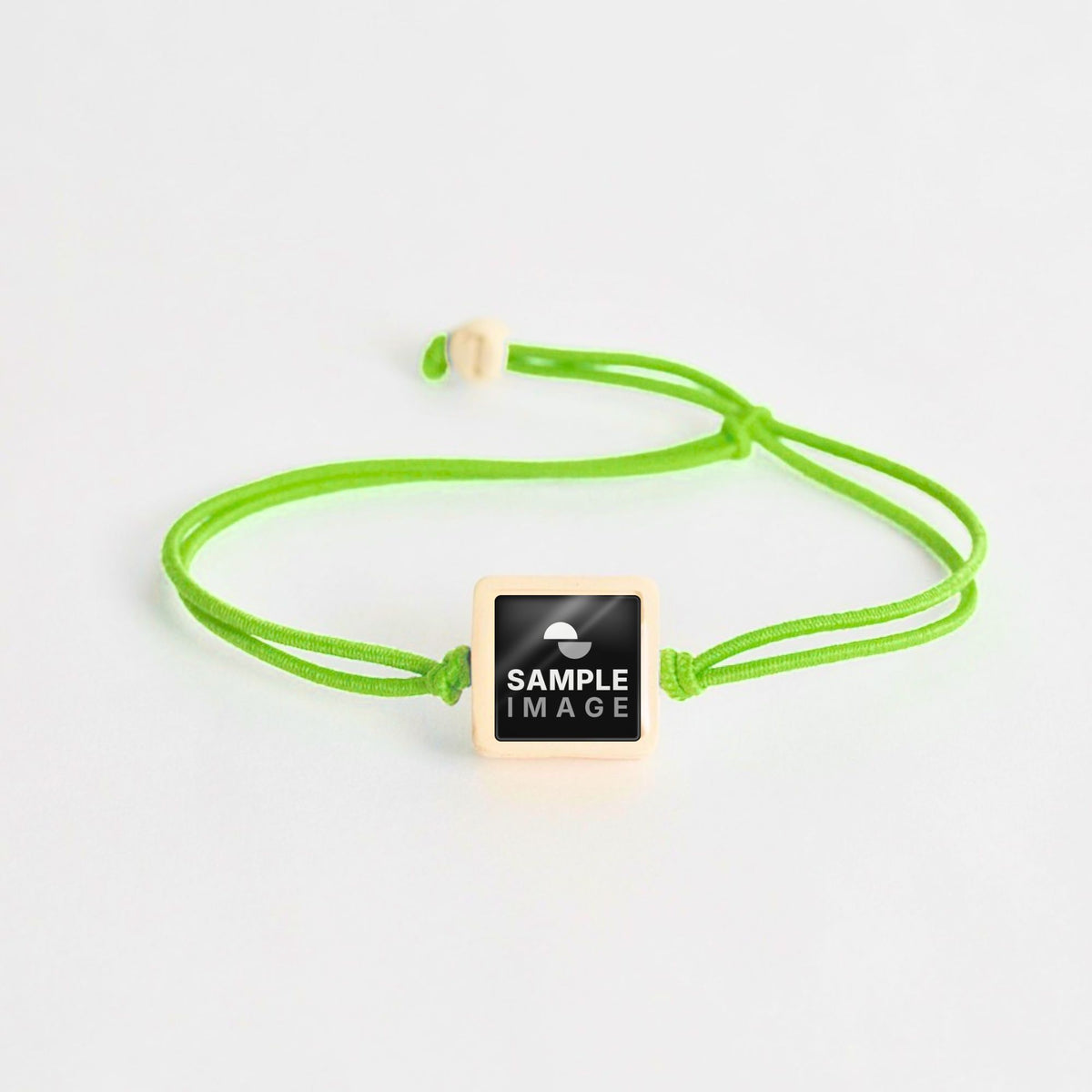 Tap-to-Phone Bracelets on Lite Bungee - Cream Clay Square