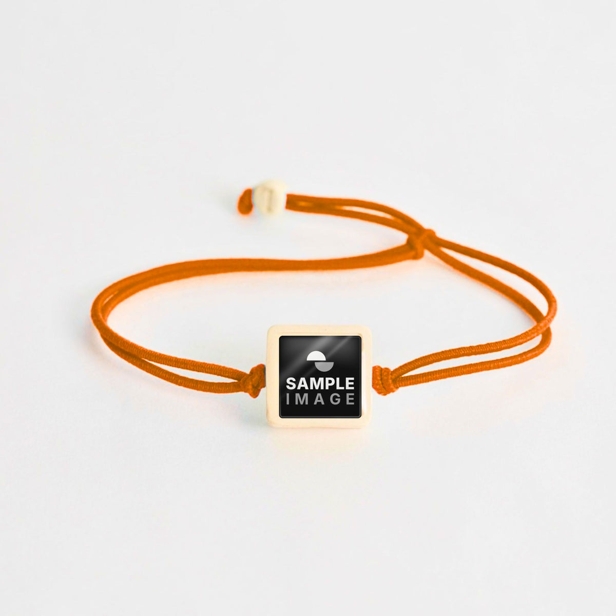 Tap-to-Phone Bracelets on Lite Bungee - Cream Clay Square