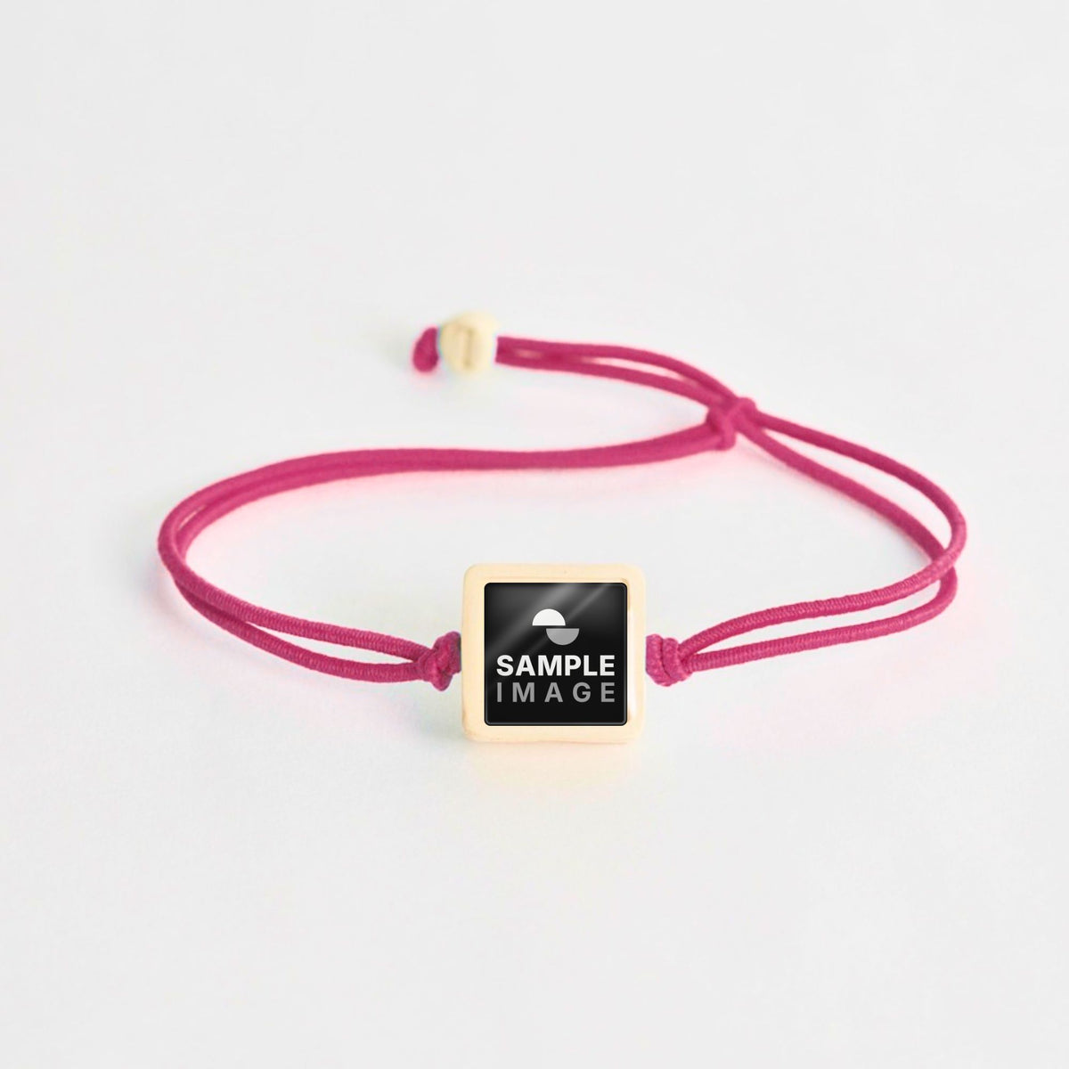 Tap-to-Phone Bracelets on Lite Bungee - Cream Clay Square