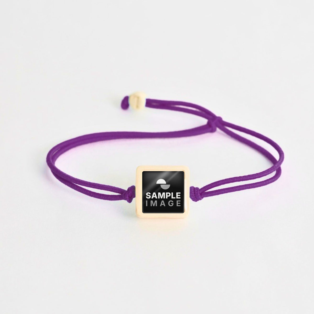 Tap-to-Phone Bracelets on Lite Bungee - Cream Clay Square