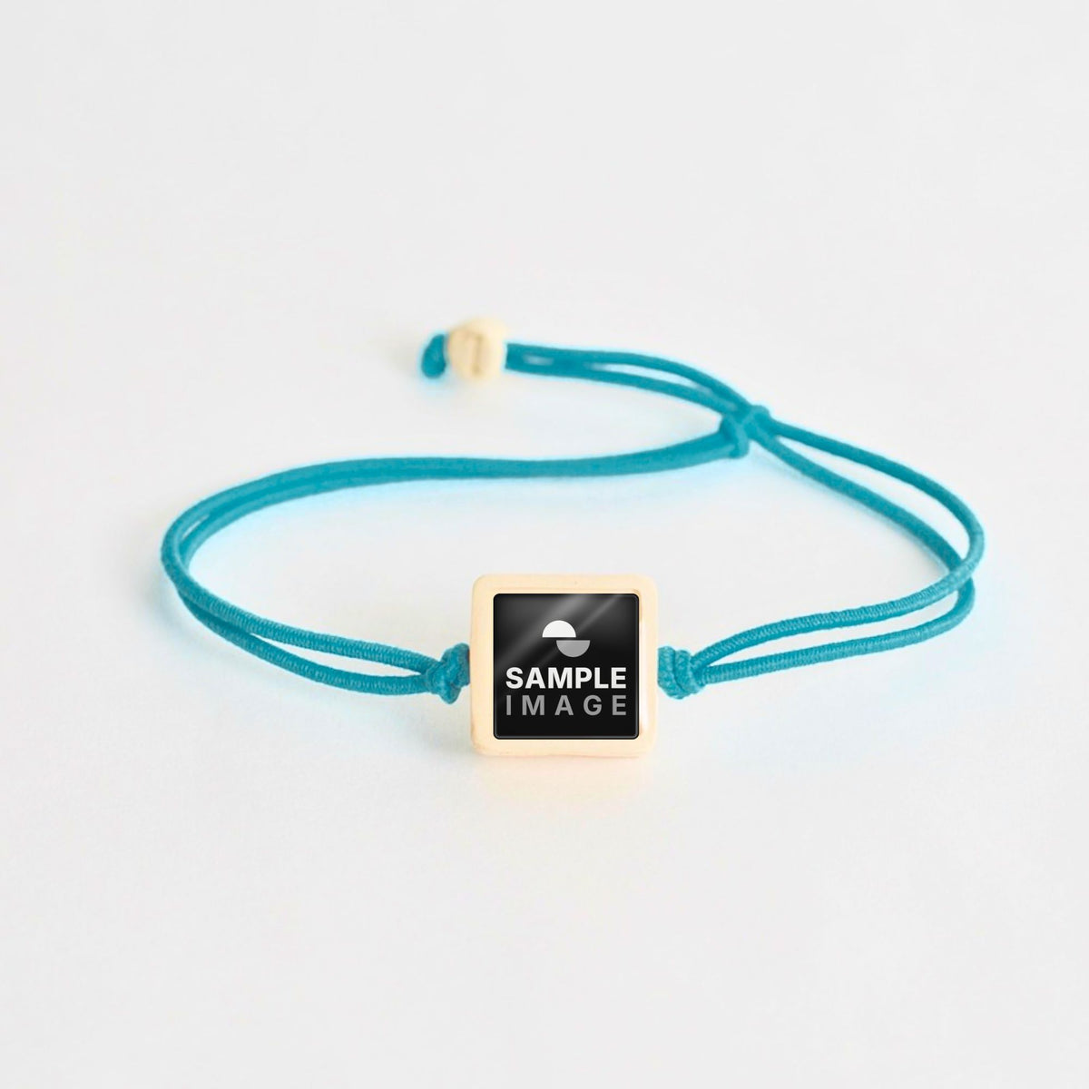 Tap-to-Phone Bracelets on Lite Bungee - Cream Clay Square