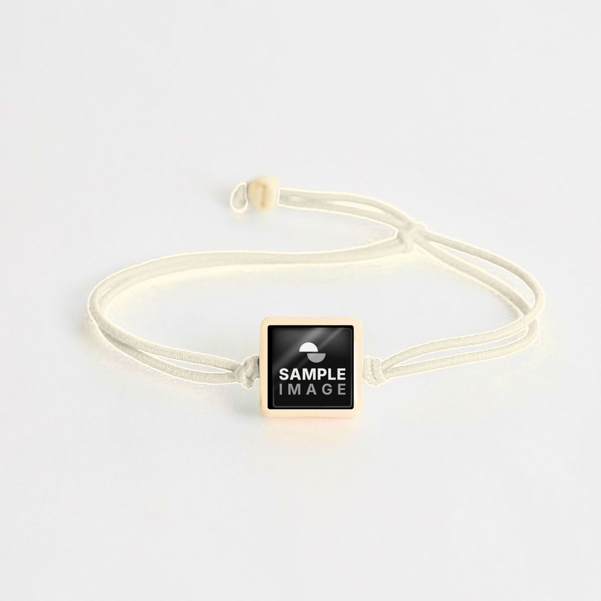 Tap-to-Phone Bracelets on Lite Bungee - Cream Clay Square