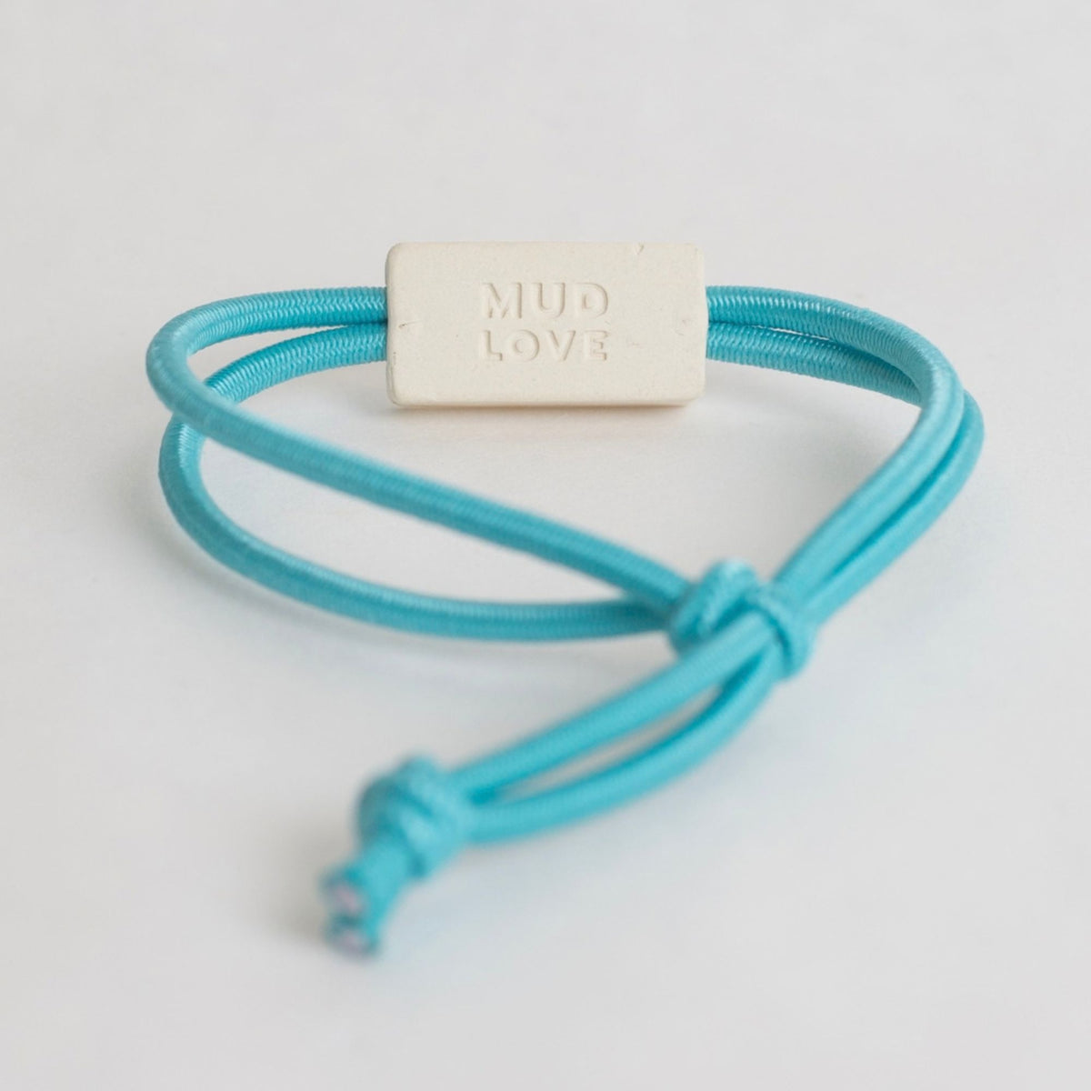 Tap-to-Phone Bracelets on Active Bungee - Cream Clay Rectangle