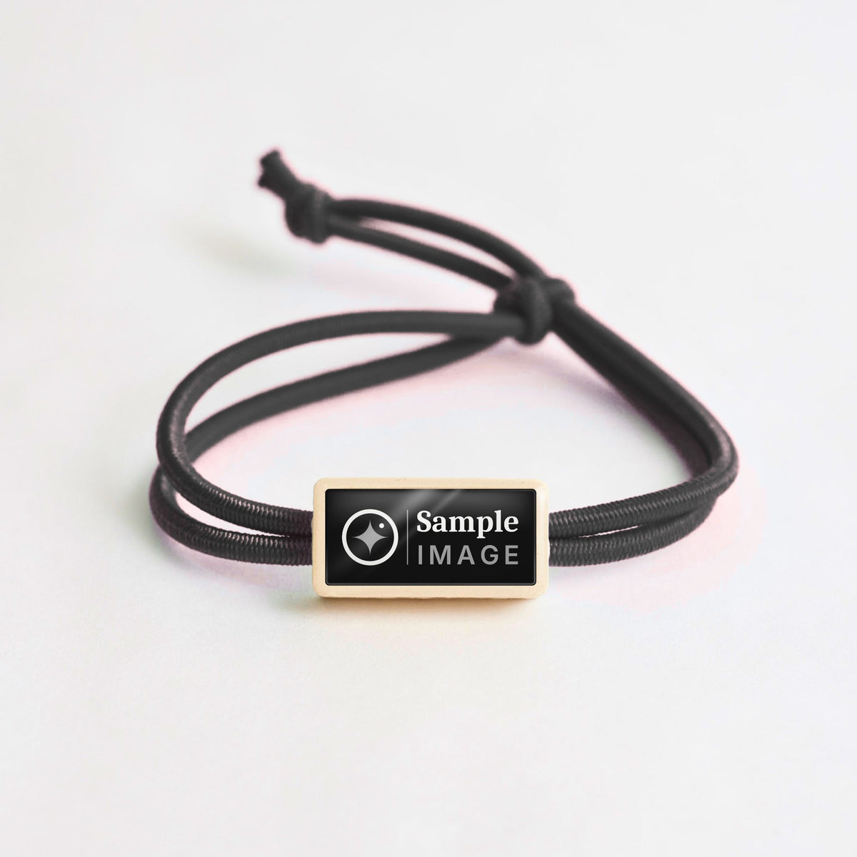 Tap-to-Phone Bracelets on Active Bungee - Cream Clay Rectangle